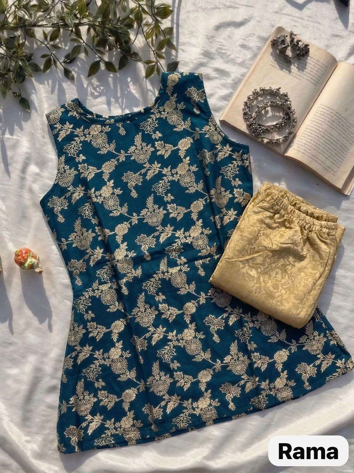 INLI BANARASIYA CORD SET LADIS TOP WITH BOTTOM BANARASI STYLE COLLECTION 