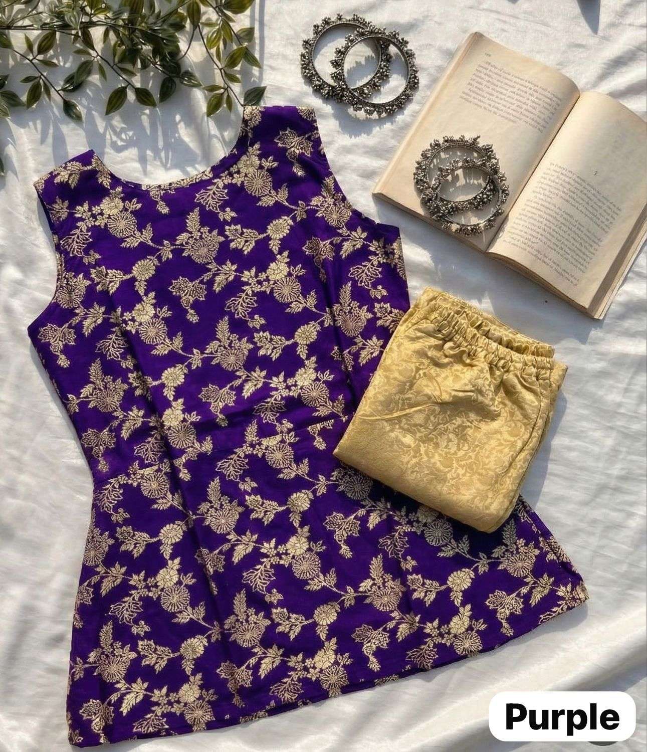 INLI BANARASIYA CORD SET LADIS TOP WITH BOTTOM BANARASI STYLE COLLECTION 