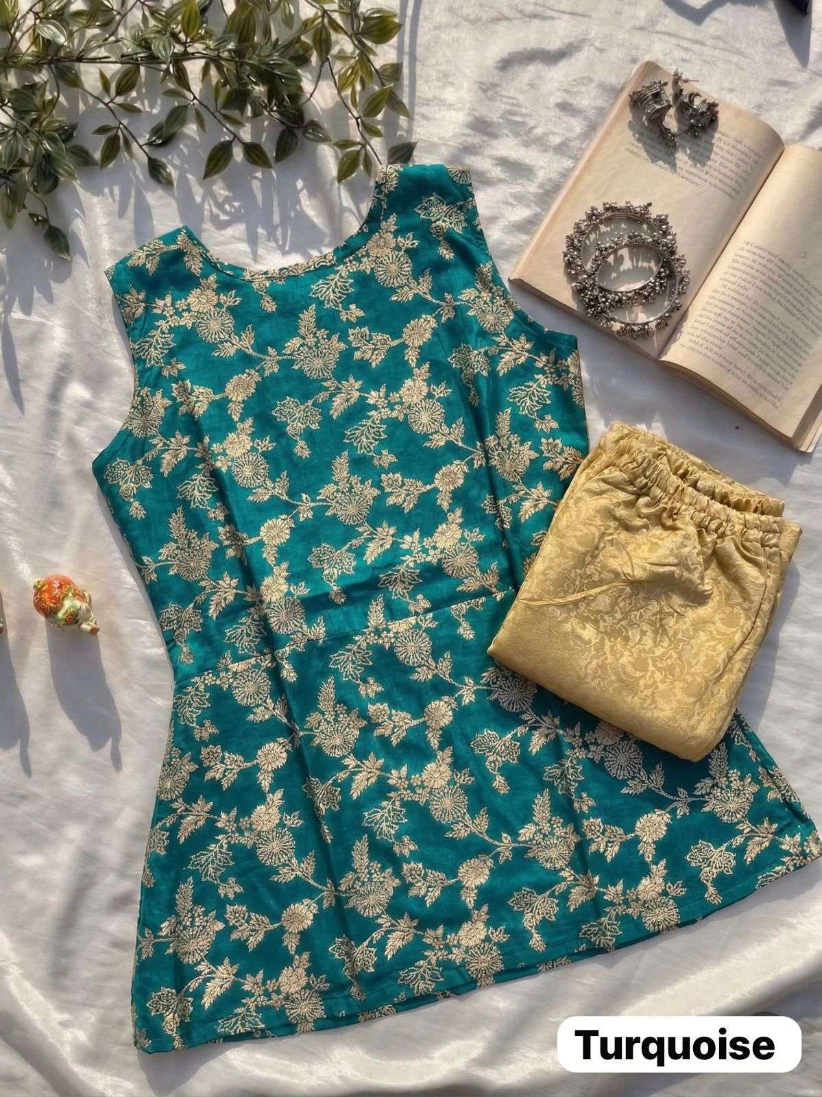 INLI BANARASIYA CORD SET LADIS TOP WITH BOTTOM BANARASI STYLE COLLECTION 