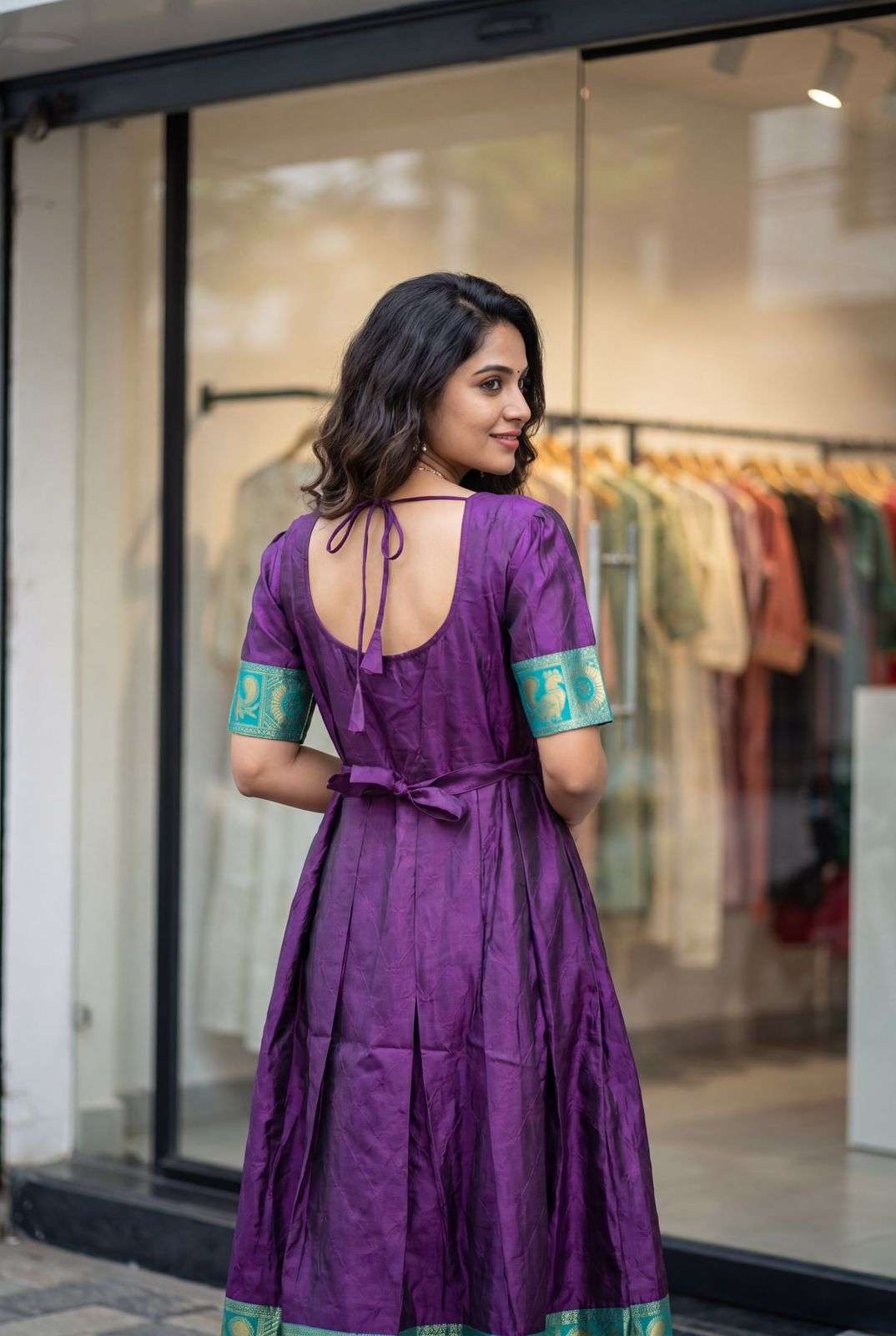 INLI KALYANI GOWN SERIES SILK JACQUARD FESTIVE WEAR LADIES GOWN 