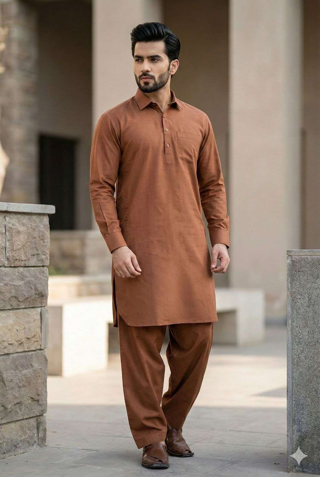 INLI PATHANI VOL 1 COTTON MENS WEAR KURTA WITH BOTTOM PAIR 