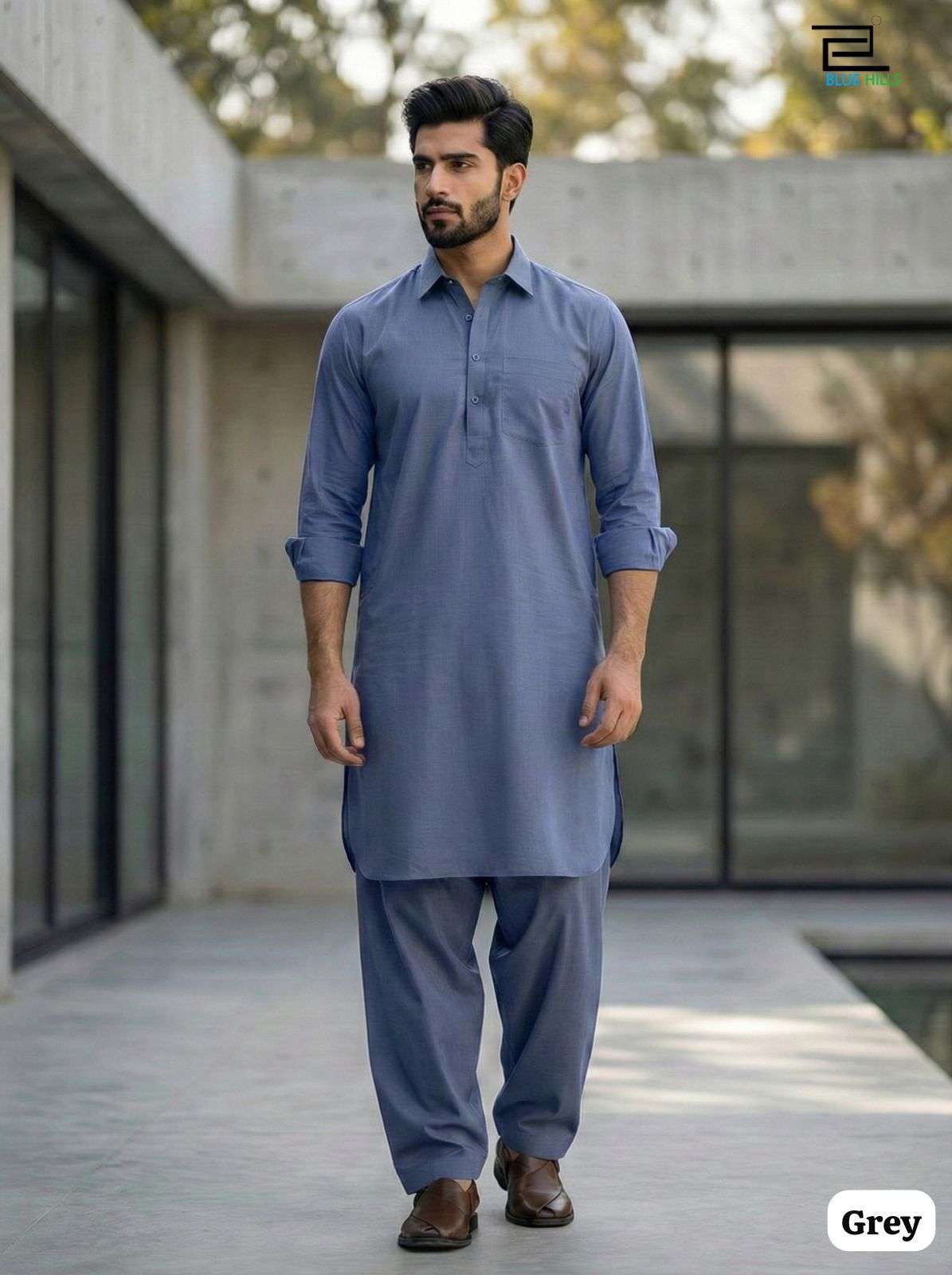 INLI PATHANI VOL 1 COTTON MENS WEAR KURTA WITH BOTTOM PAIR 