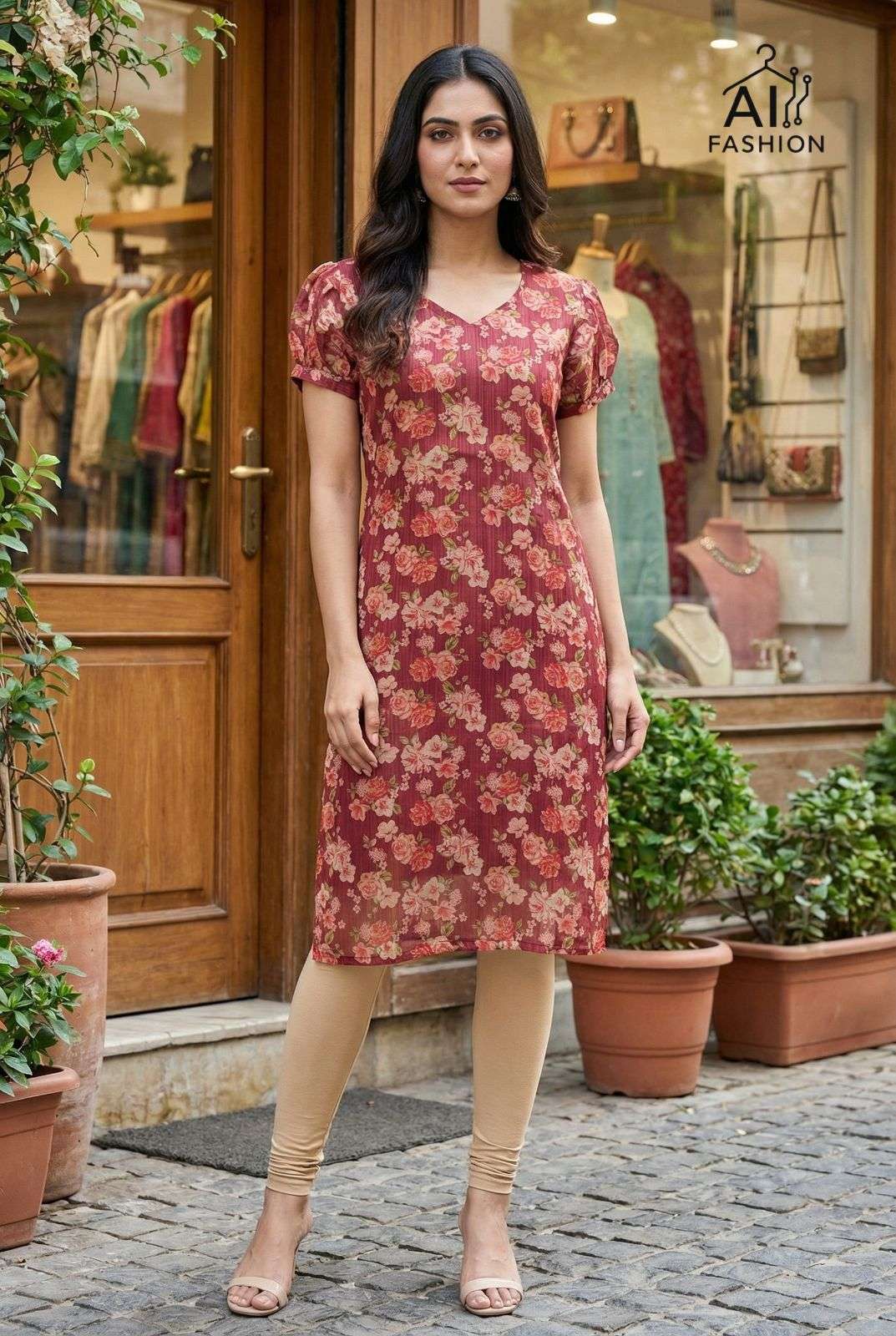 INLI RASHMIKA SILK PRINTED FANCY SUMMER WEAR LADIES KURTIS 