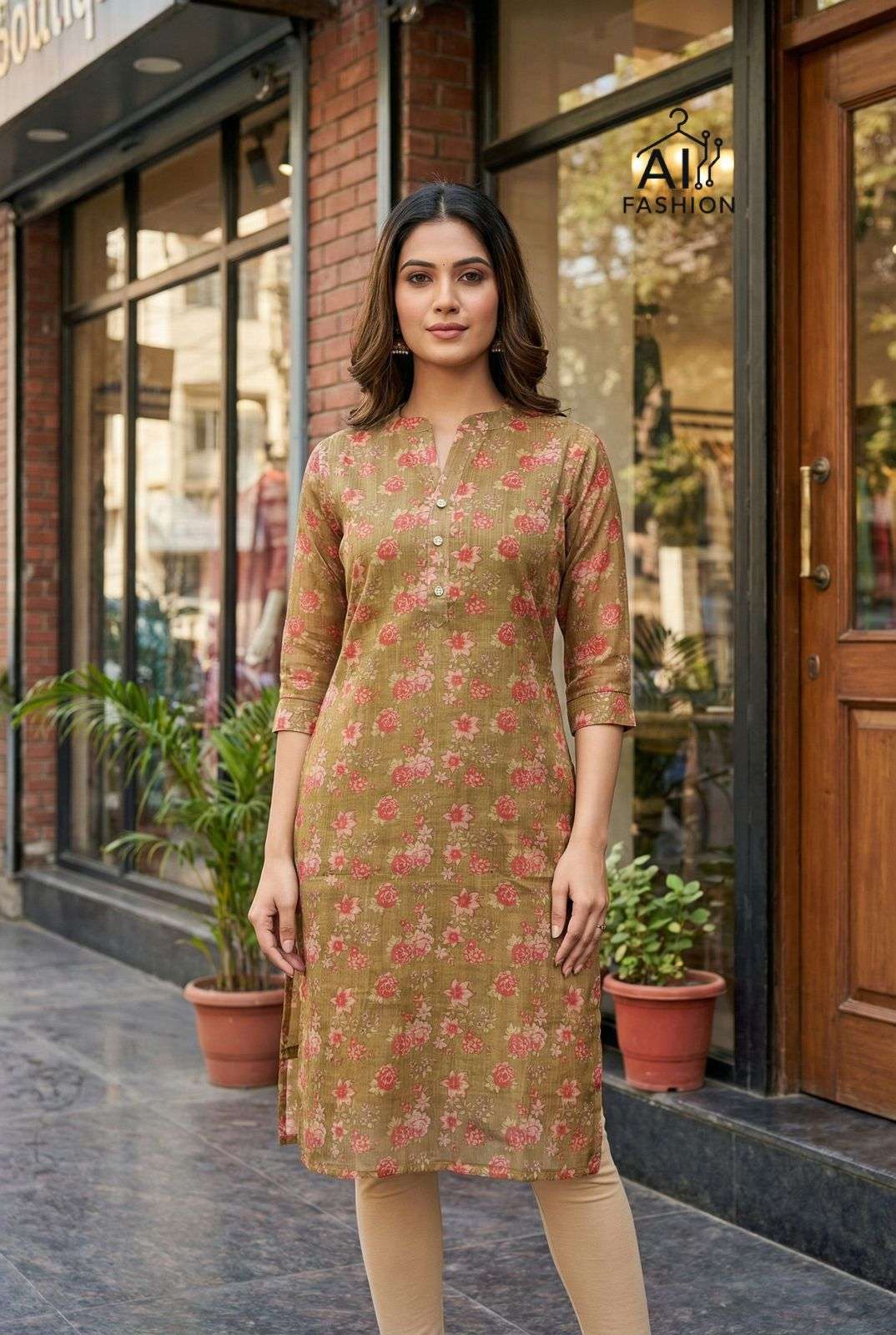 INLI RASHMIKA SILK PRINTED FANCY SUMMER WEAR LADIES KURTIS 