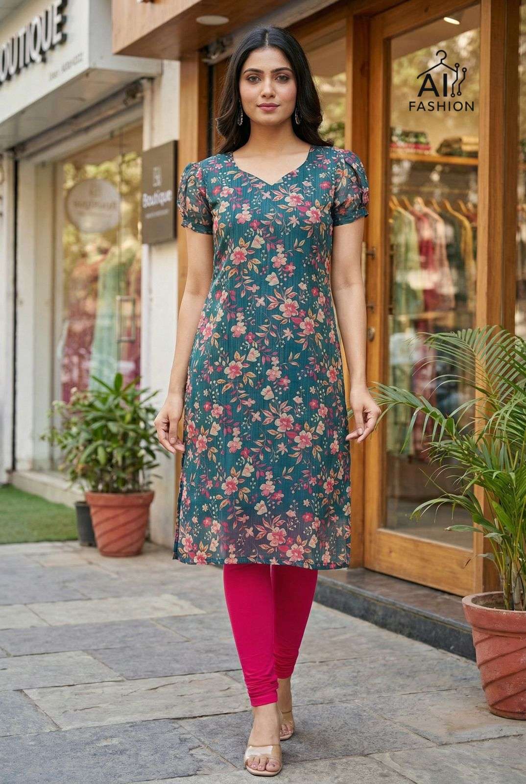 INLI RASHMIKA SILK PRINTED FANCY SUMMER WEAR LADIES KURTIS 