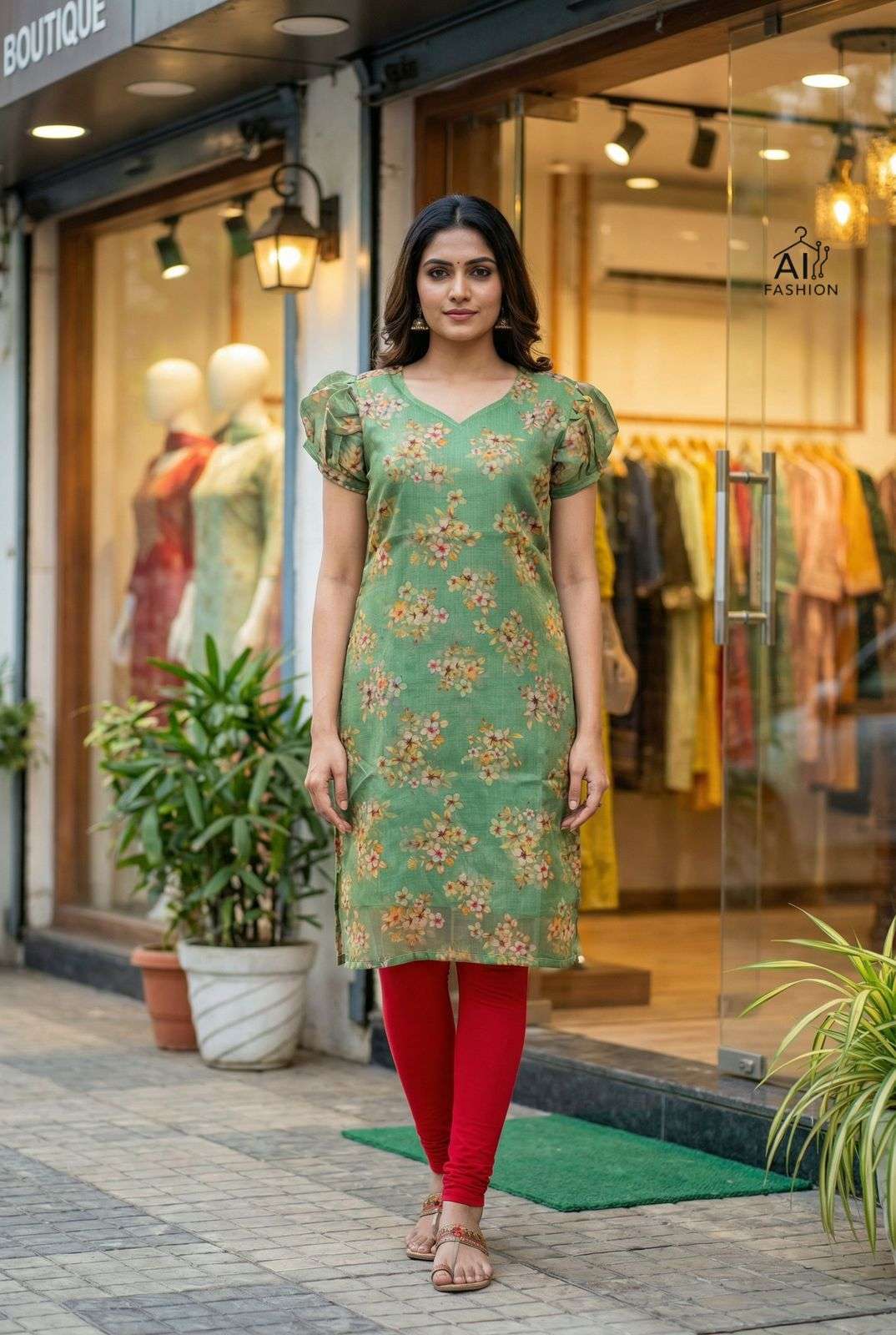 INLI RASHMIKA SILK PRINTED FANCY SUMMER WEAR LADIES KURTIS 