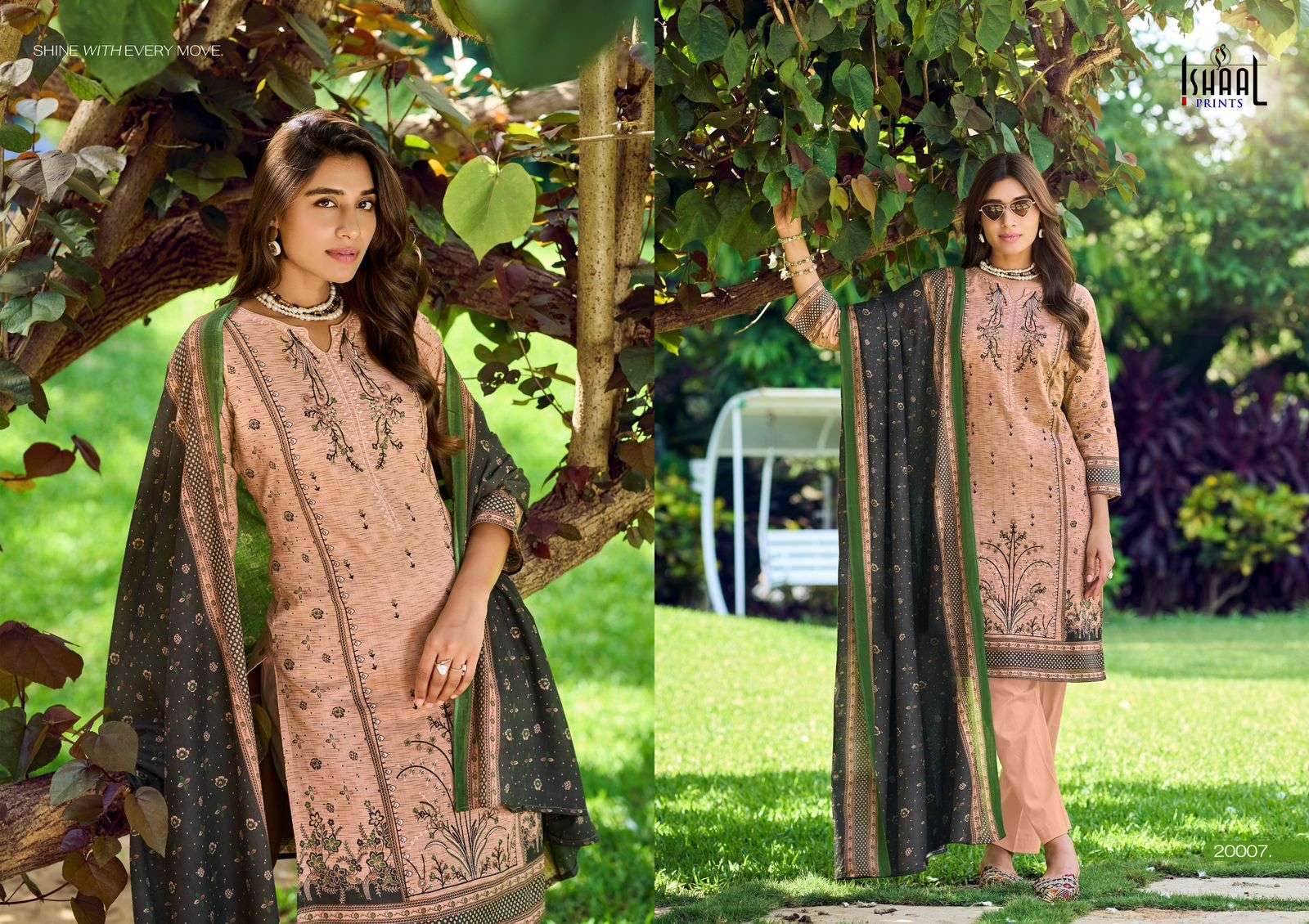 ISHAAL PRINTS EMBROIDERED VOL 20 LAWN COTTON FANCY WORK SUIT