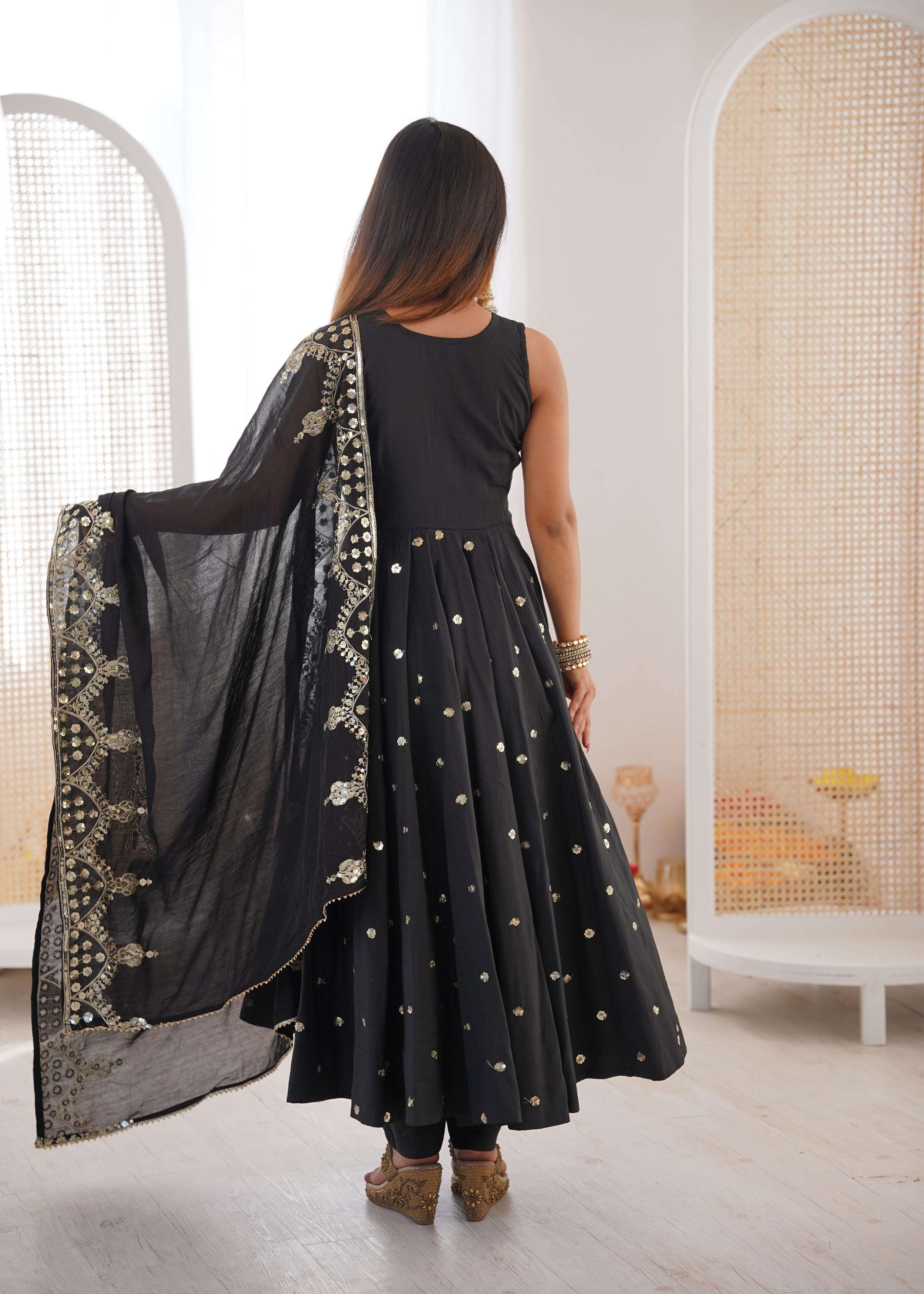 JF 038 SILK DESIGNER PARTY WEAR ANARKALI GOWN BOTTOM AND DUPATTA 