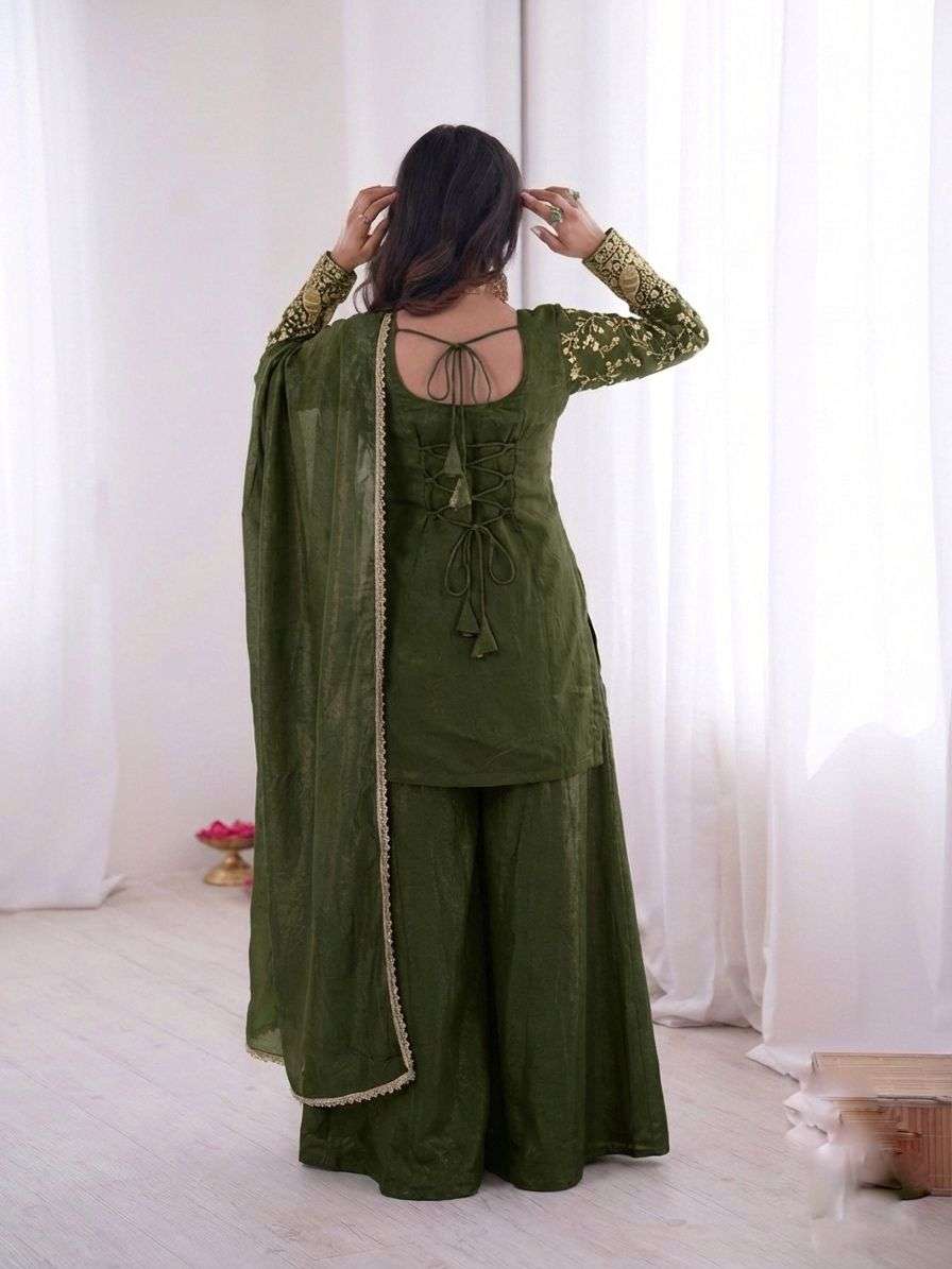 JF 043 SILK HEAVY EMBROIDERD DESIGNER PARTY WEAR LADIES SUIT