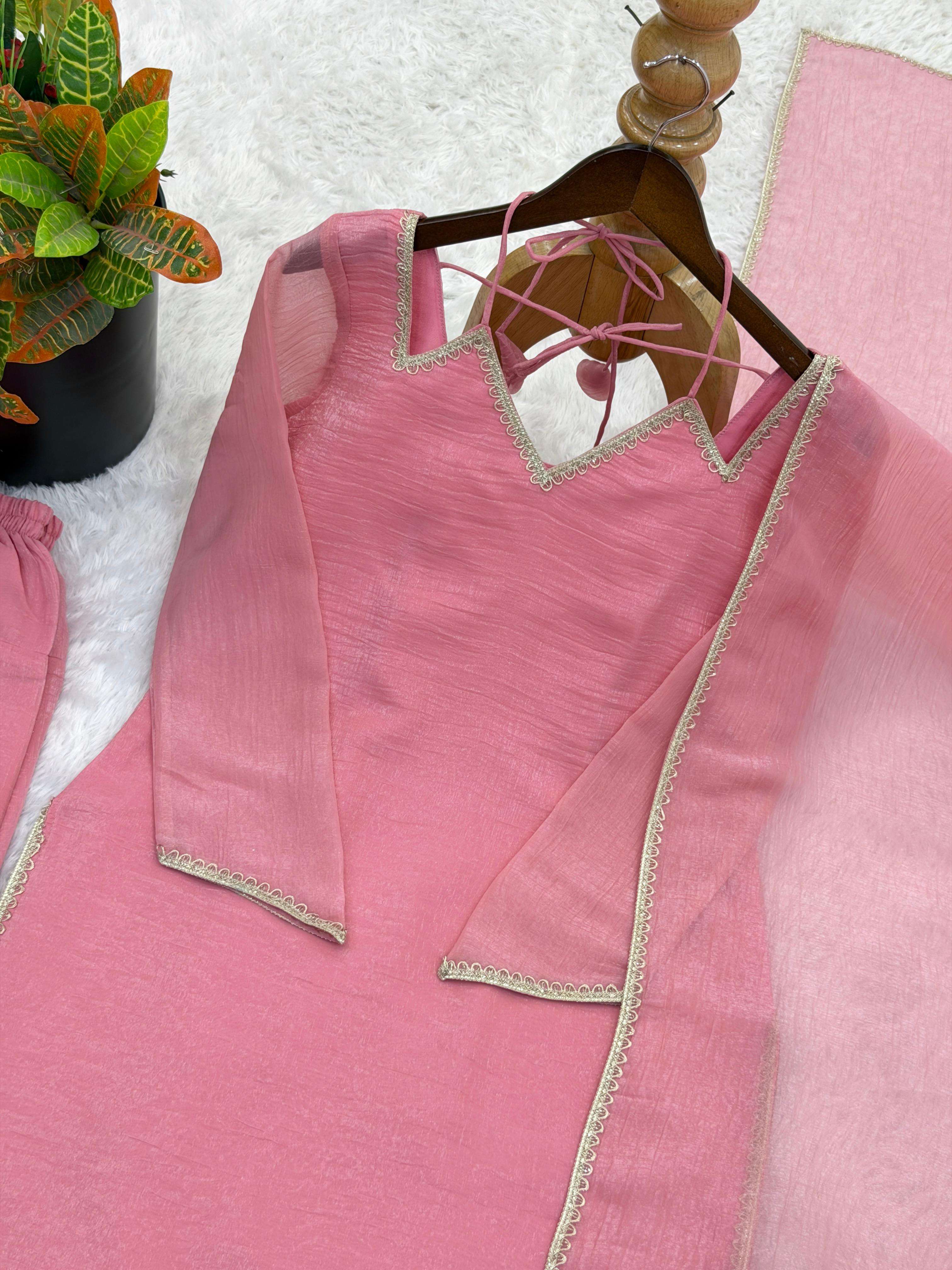 JF 045 SILK PREETY LOOK DESIGNER LADIES PARTY WEAR LADIES SUIT