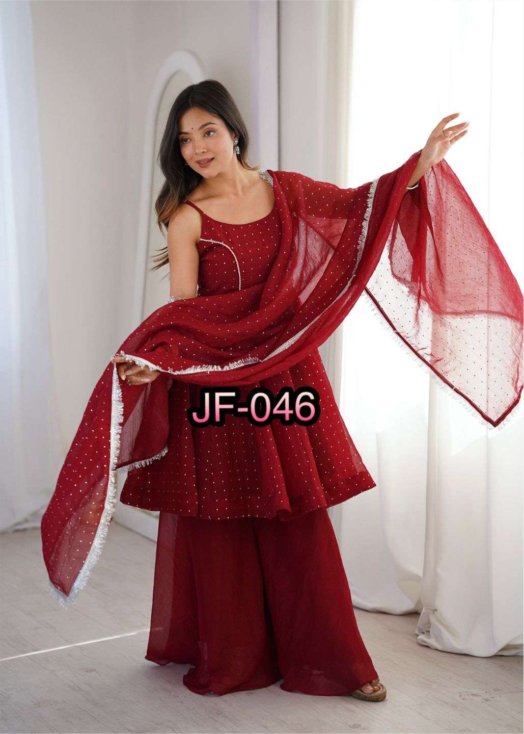 JF 046 SILK DESIGNER WORK PARTY LOOKS PARTY WEAR LADIES SUIT