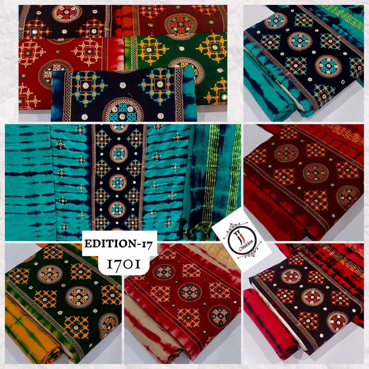 JJ CREATION RAYON BANDHANI MIRROR WORK EDITION VOL 17 