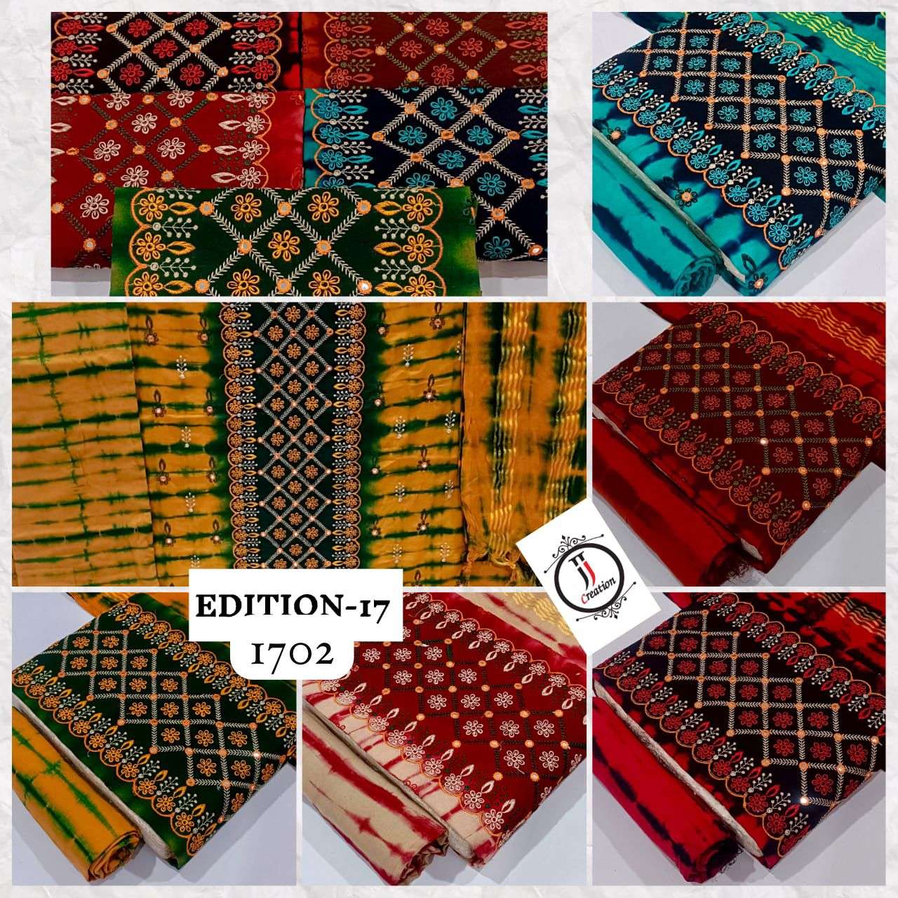 JJ CREATION RAYON BANDHANI MIRROR WORK EDITION VOL 17 