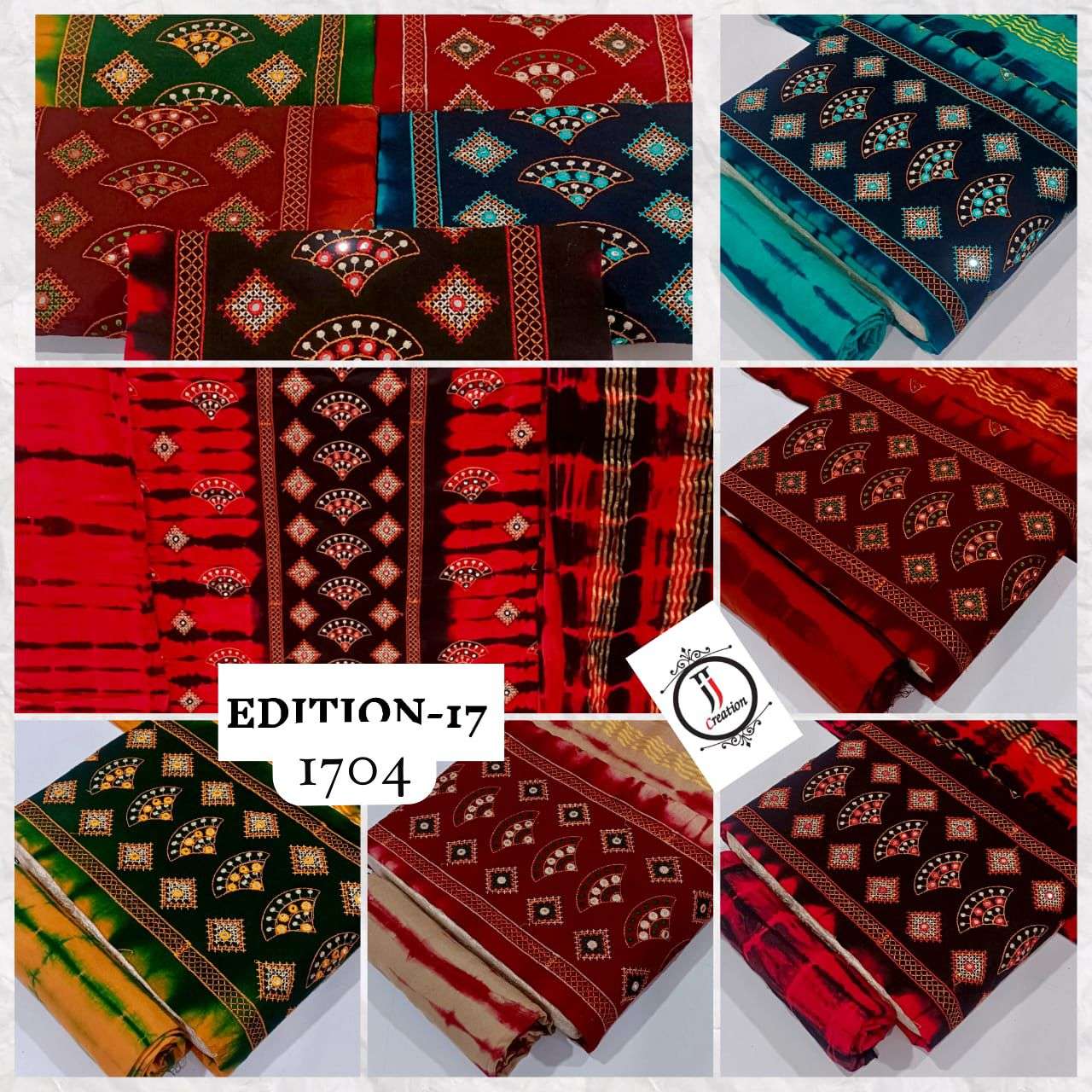 JJ CREATION RAYON BANDHANI MIRROR WORK EDITION VOL 17 