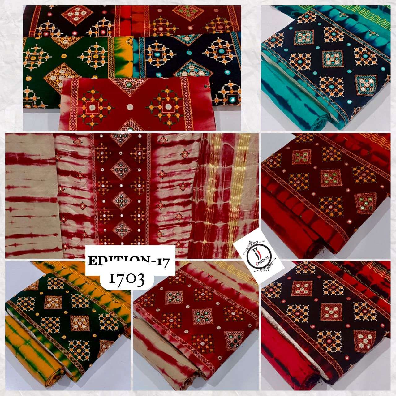 JJ CREATION RAYON BANDHANI MIRROR WORK EDITION VOL 17 