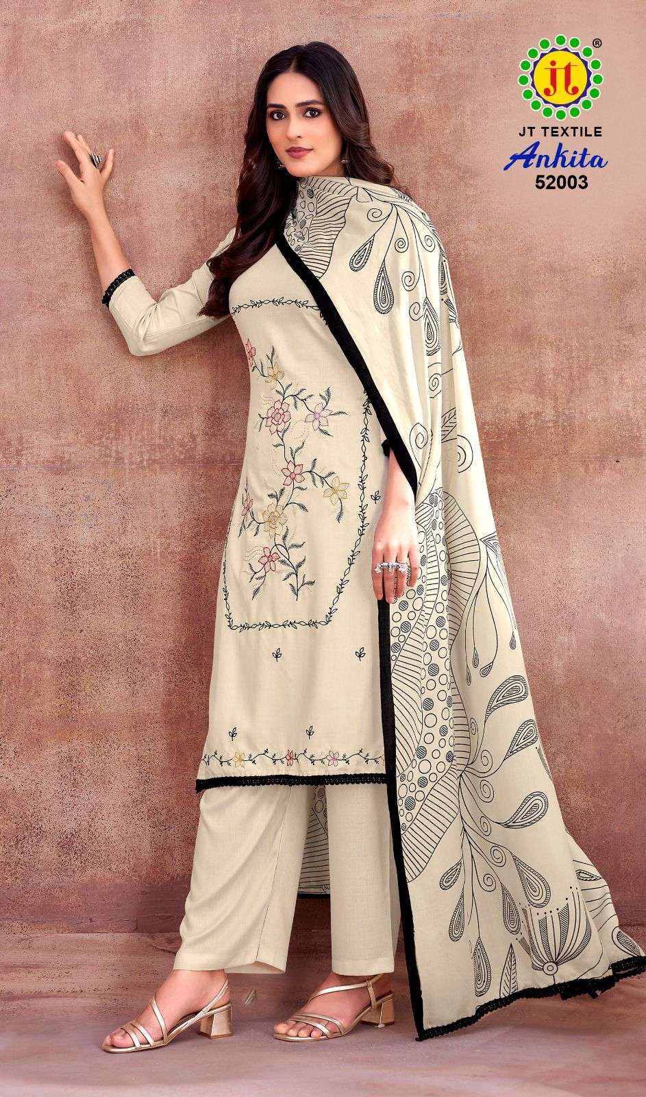 JT ANKITA VOL 52 RAYON FANCY EMBROIDERY WORKS SUIT
