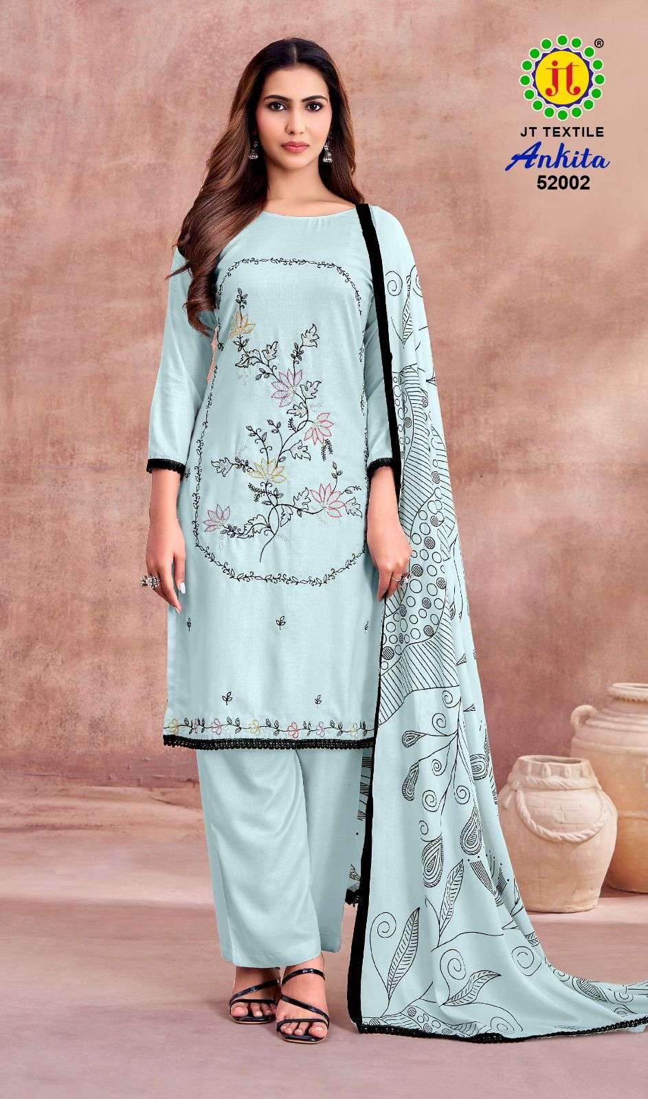JT ANKITA VOL 52 RAYON FANCY EMBROIDERY WORKS SUIT