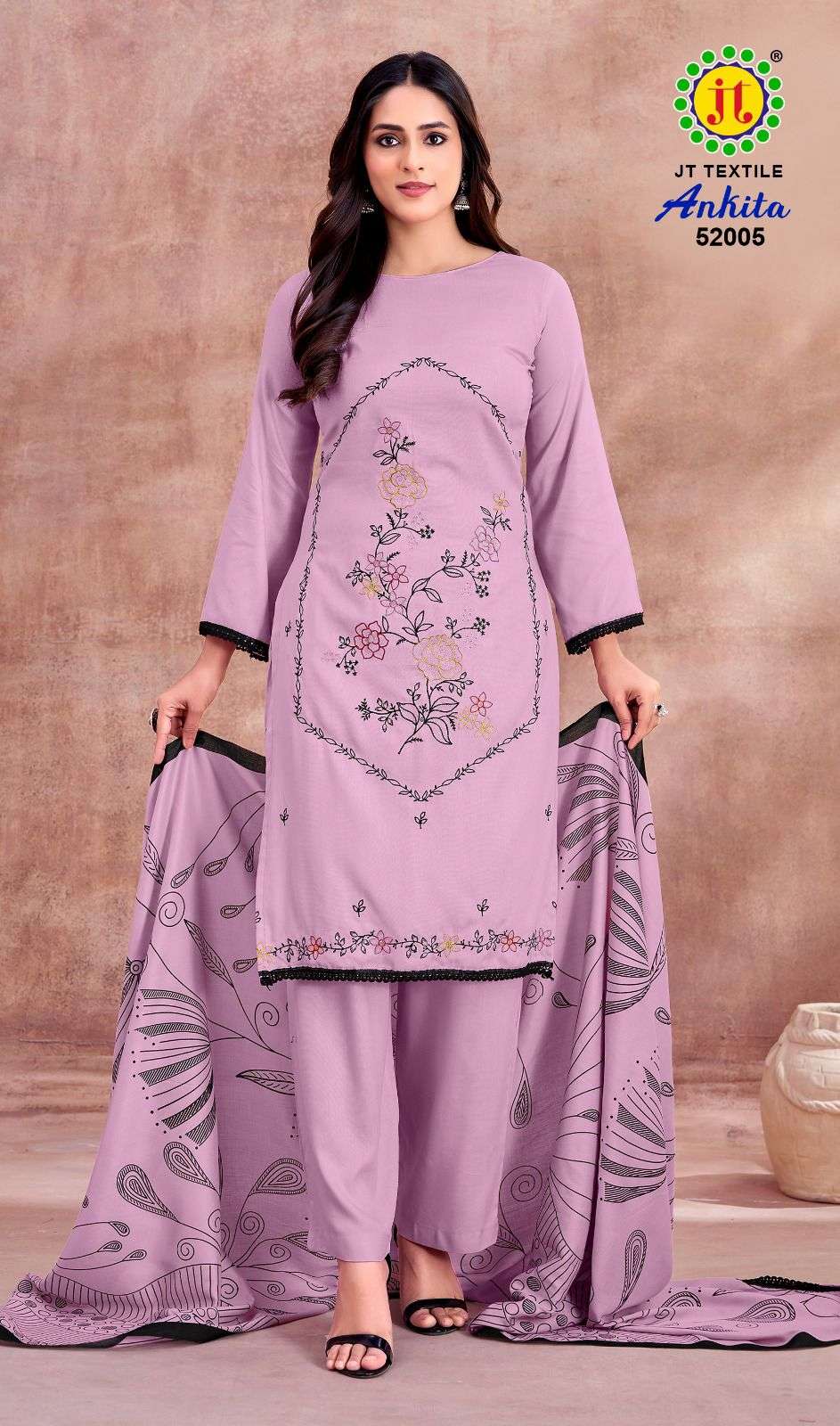 JT ANKITA VOL 52 RAYON FANCY EMBROIDERY WORKS SUIT