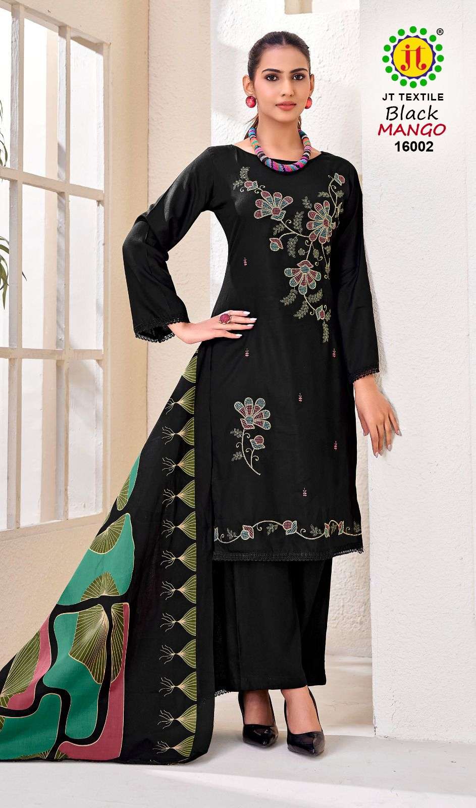 JT BLACK MANGO VOL 16 RAYON FANCY EMBROIDERY WORK SALWAR SUIT