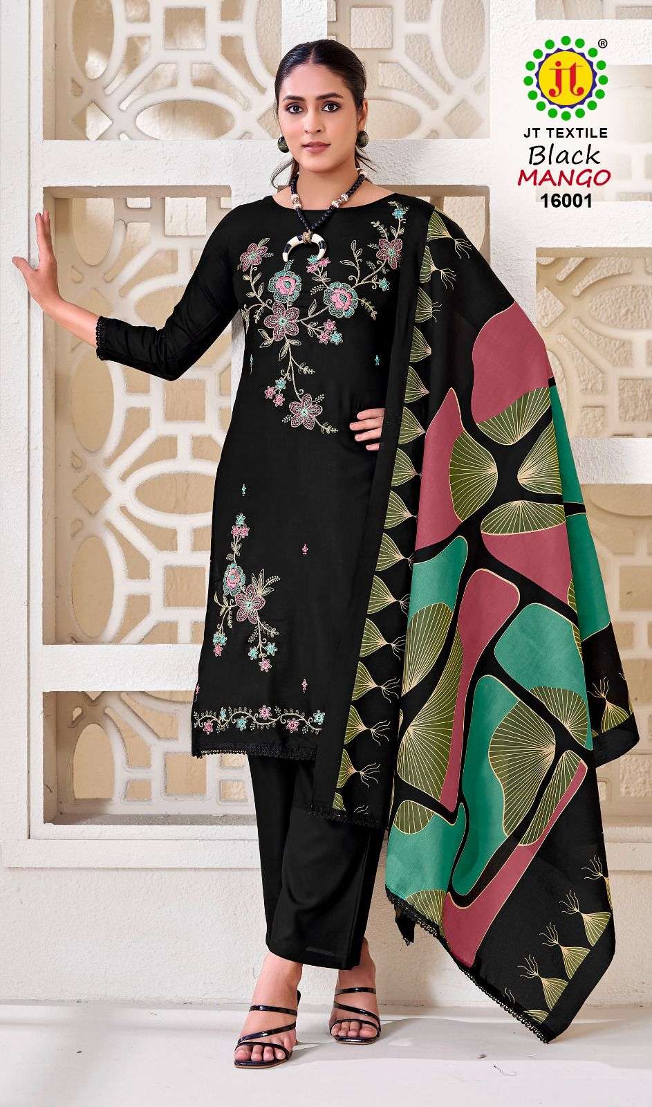 JT BLACK MANGO VOL 16 RAYON FANCY EMBROIDERY WORK SALWAR SUIT