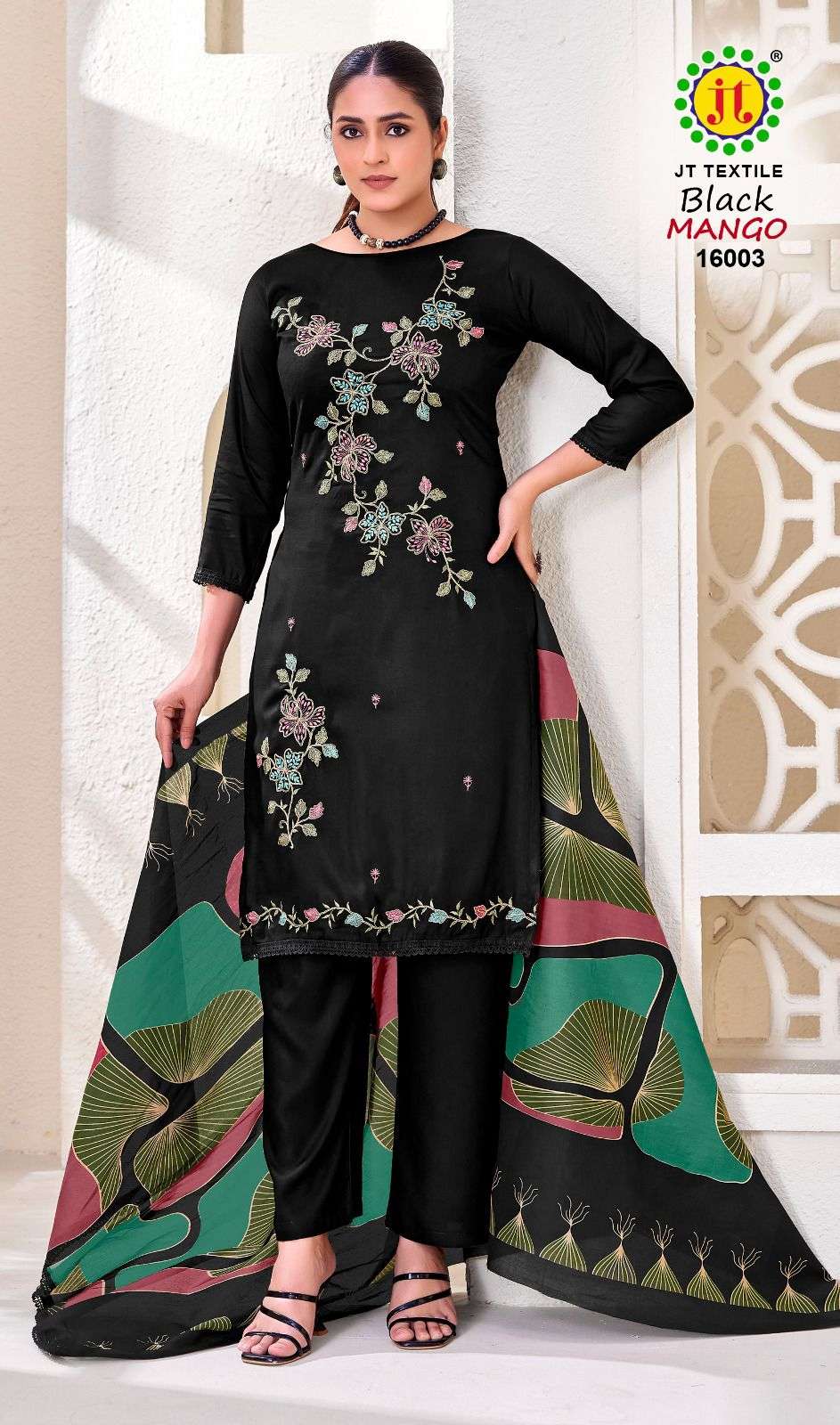 JT BLACK MANGO VOL 16 RAYON FANCY EMBROIDERY WORK SALWAR SUIT