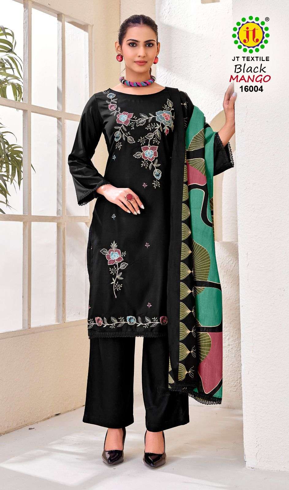 JT BLACK MANGO VOL 16 RAYON FANCY EMBROIDERY WORK SALWAR SUIT