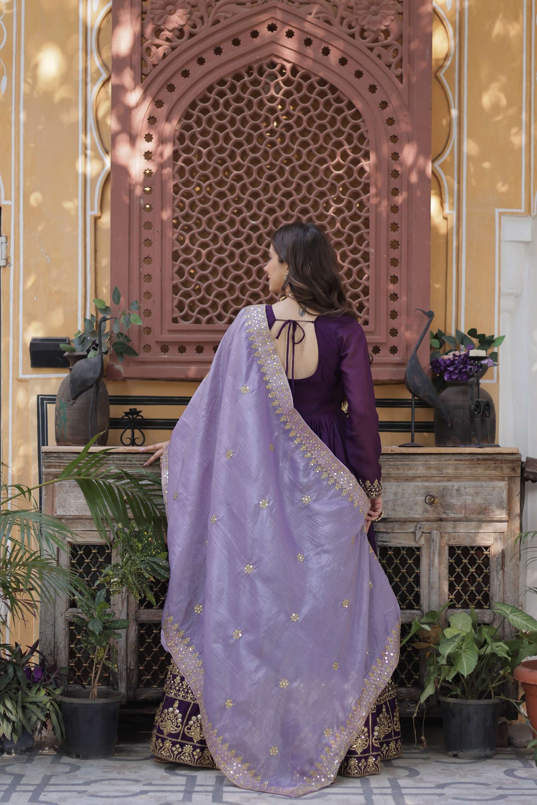 KA 1143 GEORGETTE BEAUTIFUL LOOK DESIGNER GOWN WITH DUPATTA SET