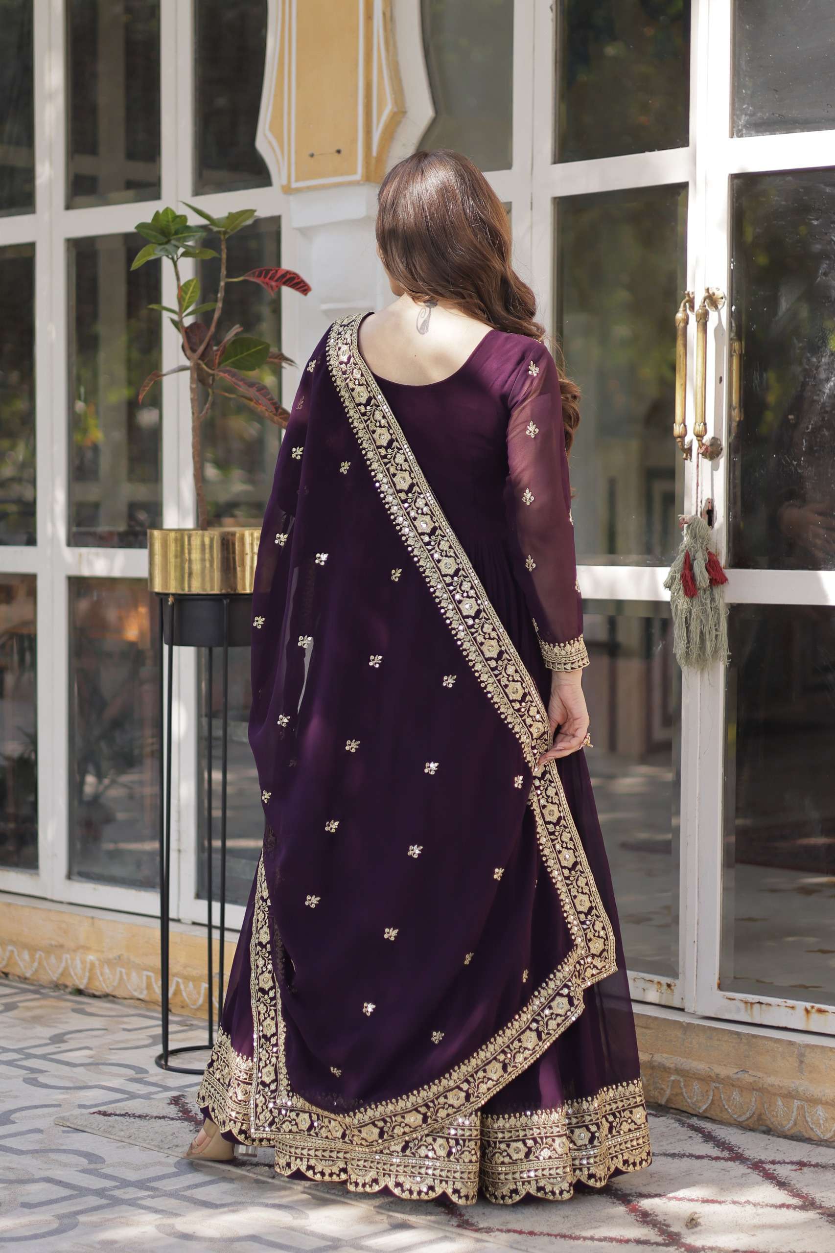 KA 1153 GEORGETTE SEQUENCE EMBROIDERY DESIGNER PARTY WEAR GOWN WITH DUPATTA