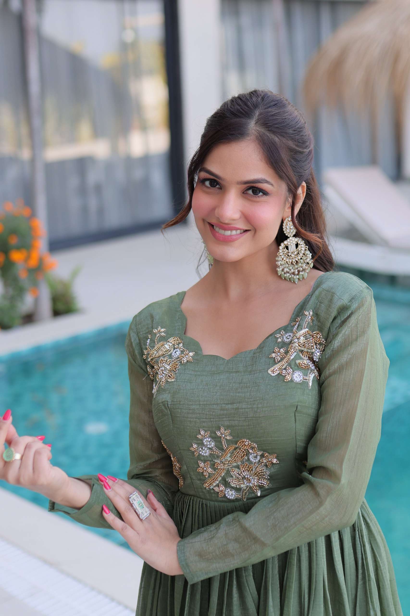 KA 1222 SILK DESIGNER READY MADE PARTY WEAR GOWN DRESS