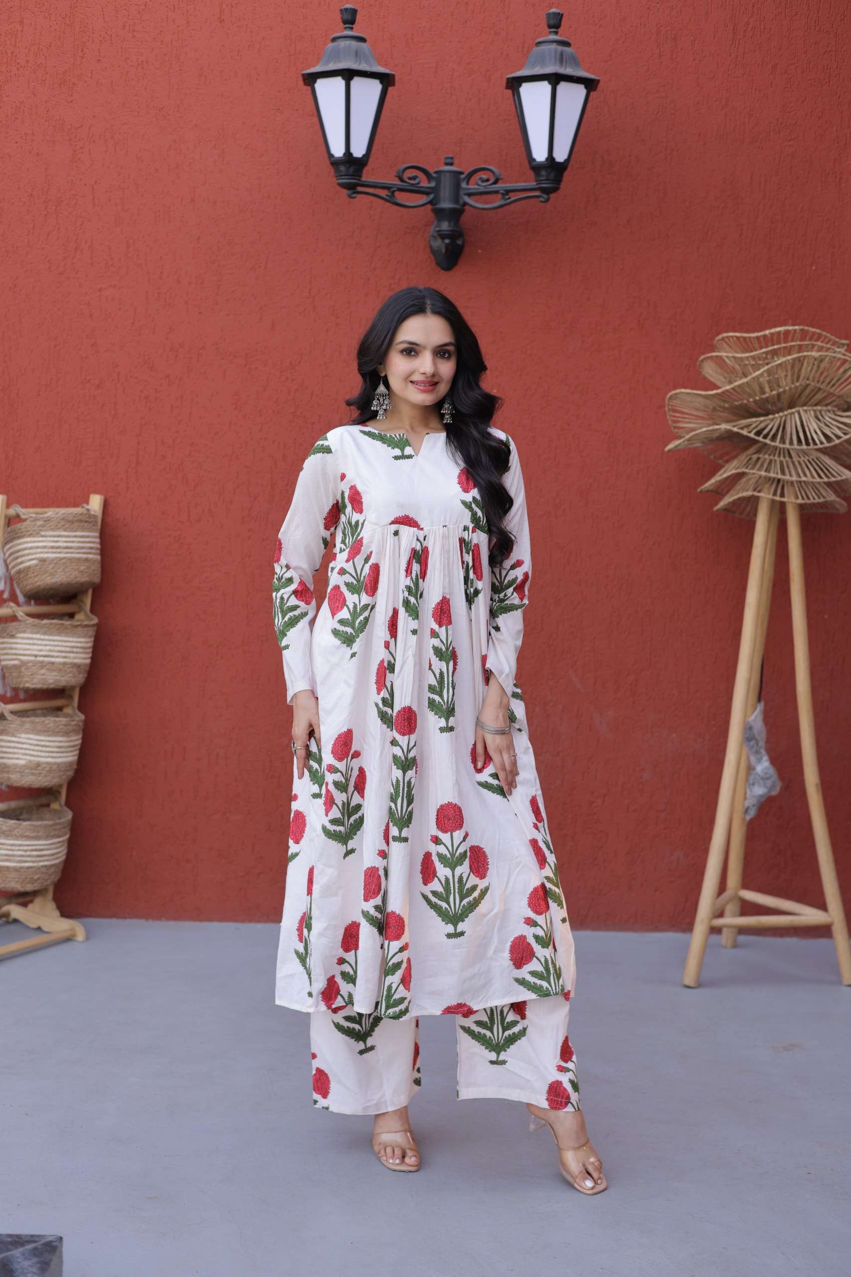 KA 1250 COTTON PRINTED FANCY SUMMER WEAR LADIES KURTI WITH BOTTOM PAIR 