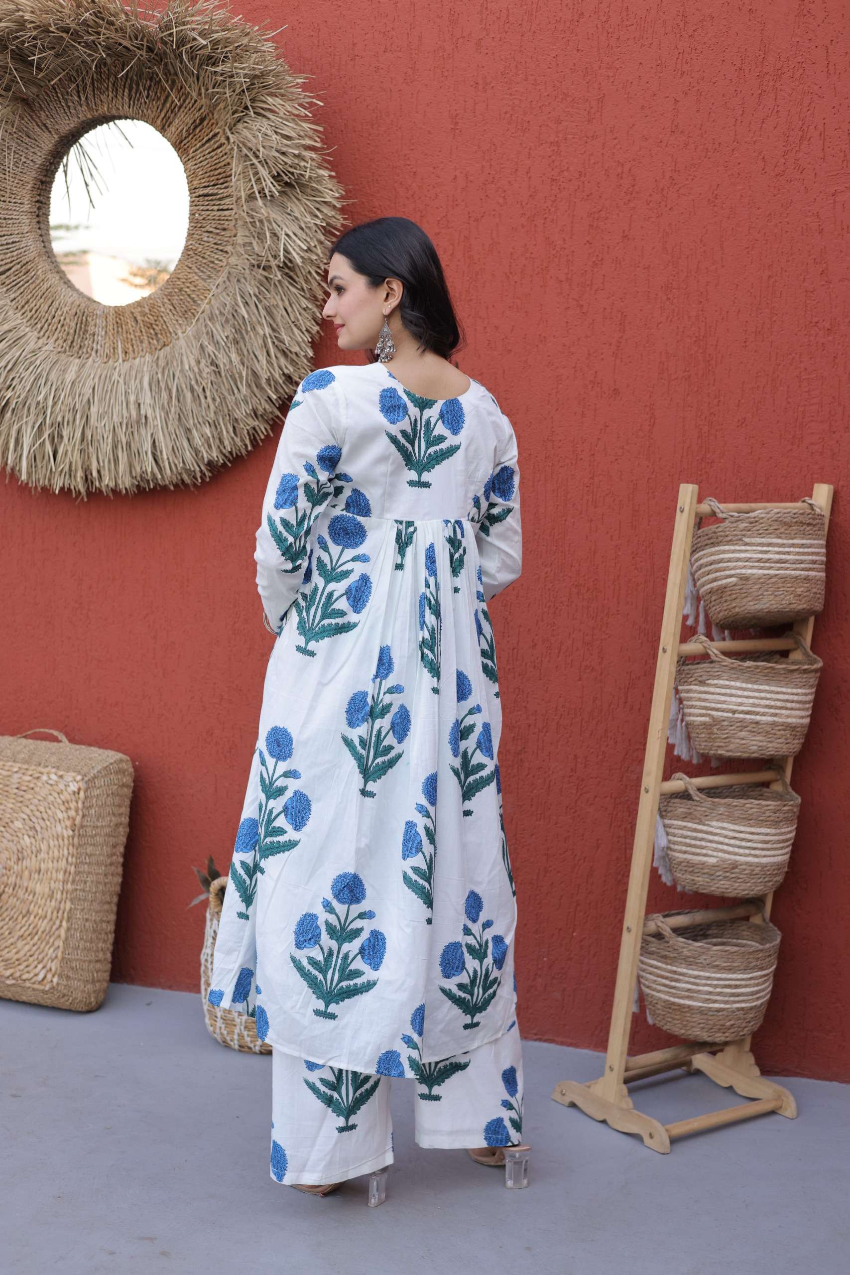 KA 1250 COTTON PRINTED FANCY SUMMER WEAR LADIES KURTI WITH BOTTOM PAIR 