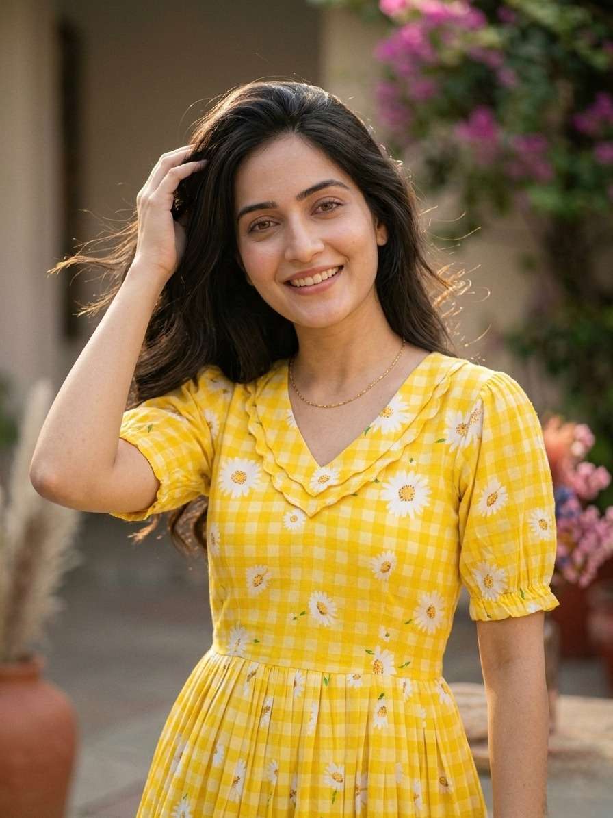 KA 1257 SILK PREETY SUMMER WEAR LADIES ONE PIECE DRESS