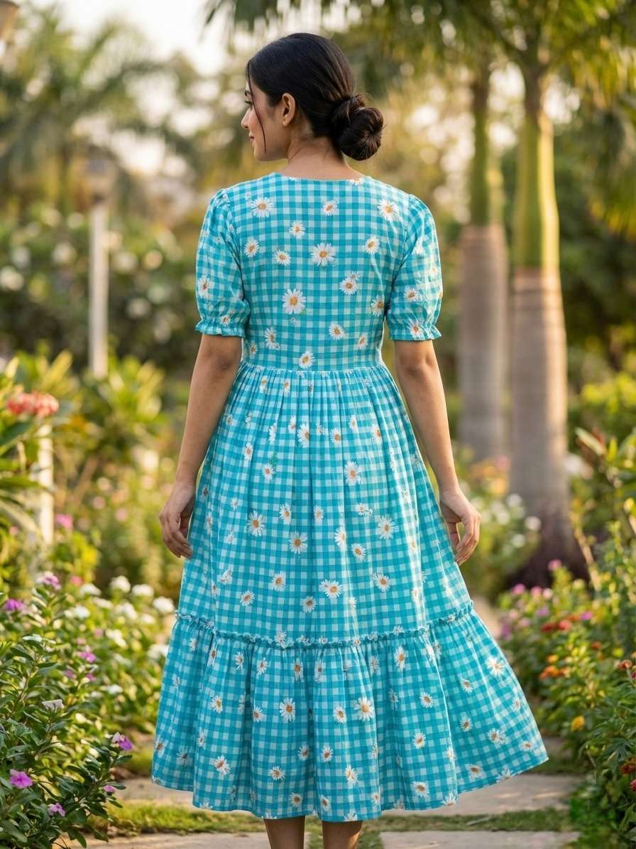 KA 1257 SILK PREETY SUMMER WEAR LADIES ONE PIECE DRESS