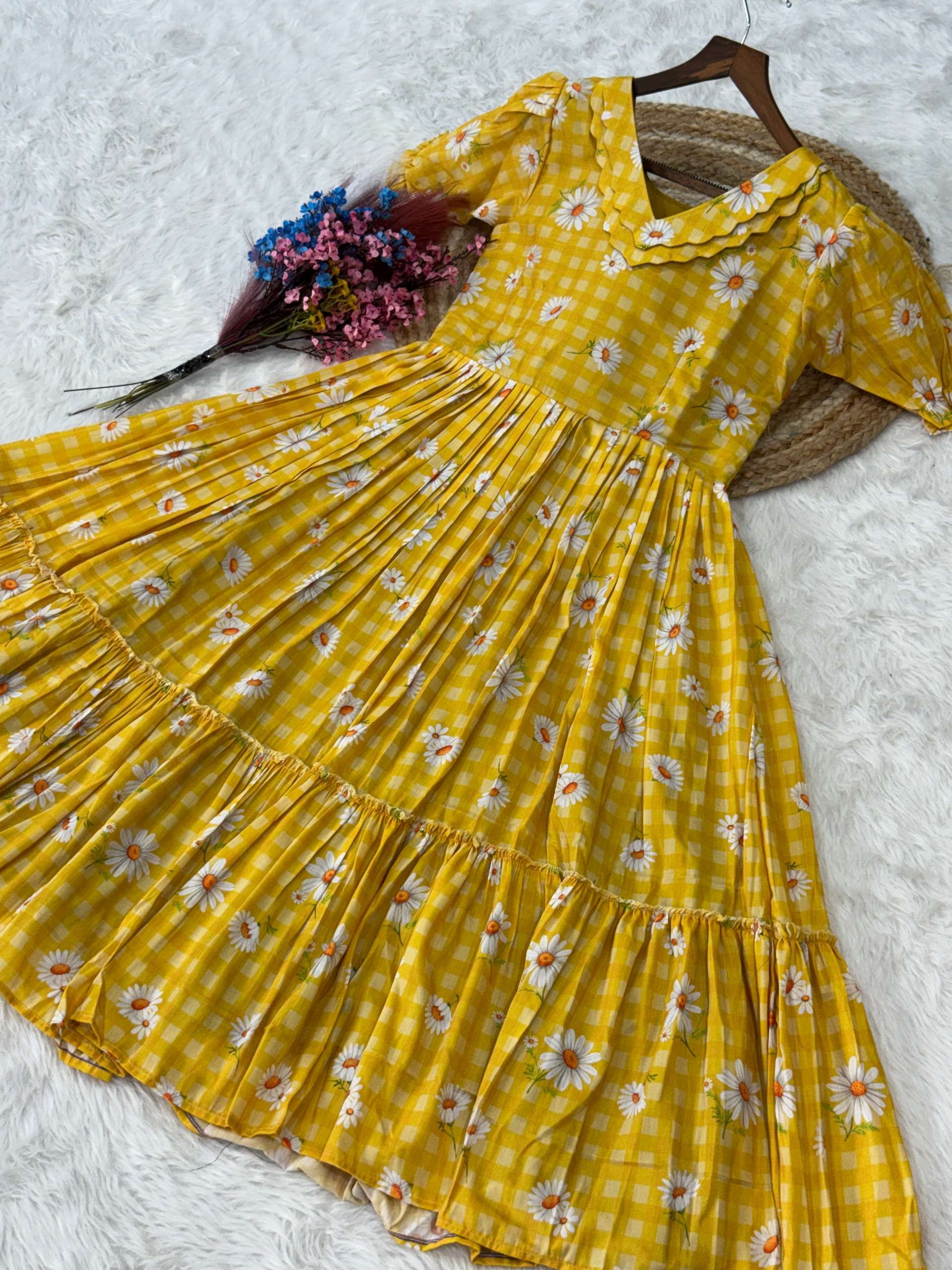 KA 1257 SILK PREETY SUMMER WEAR LADIES ONE PIECE DRESS