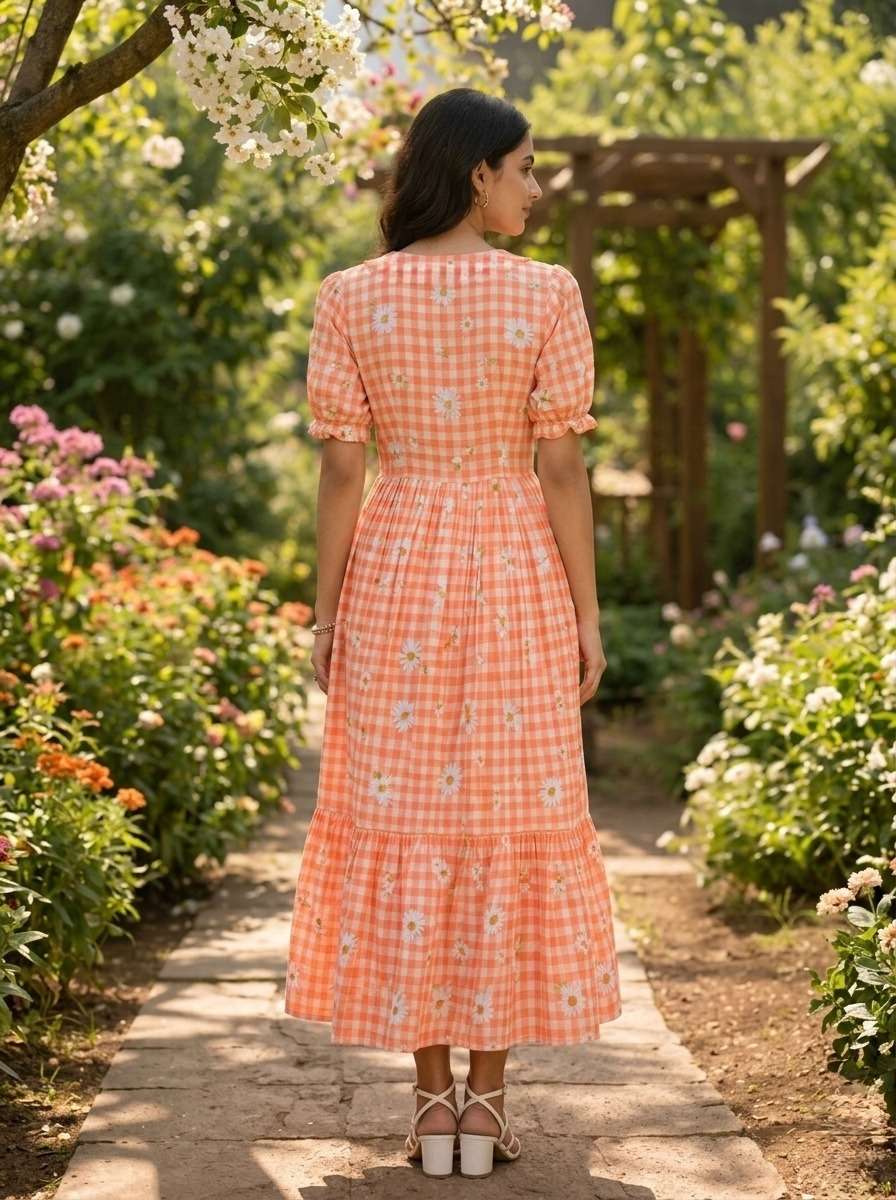 KA 1257 SILK PREETY SUMMER WEAR LADIES ONE PIECE DRESS