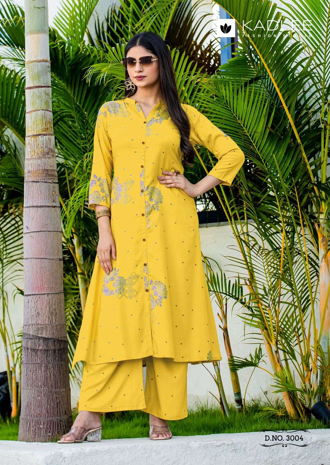 KADLEE FASHION KARNAEE RAYON PRINT A LINE STYLE KURTI WITH BOTTOM PAIR 