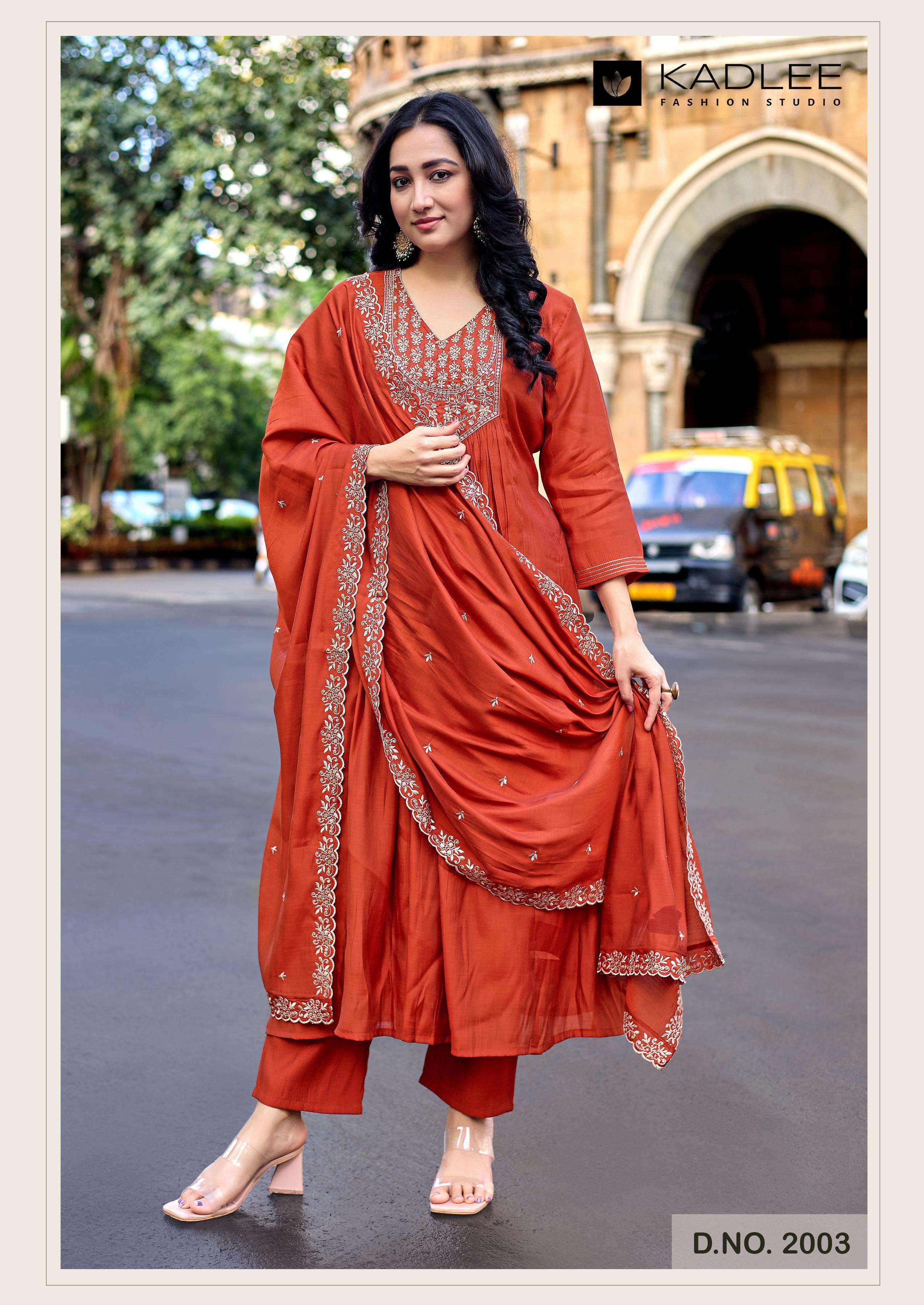 KADLEE FASHION SHEHNAZ SILK FANCY EMBROIDERY WORKS LADIES 3PCS SET COLLECTION