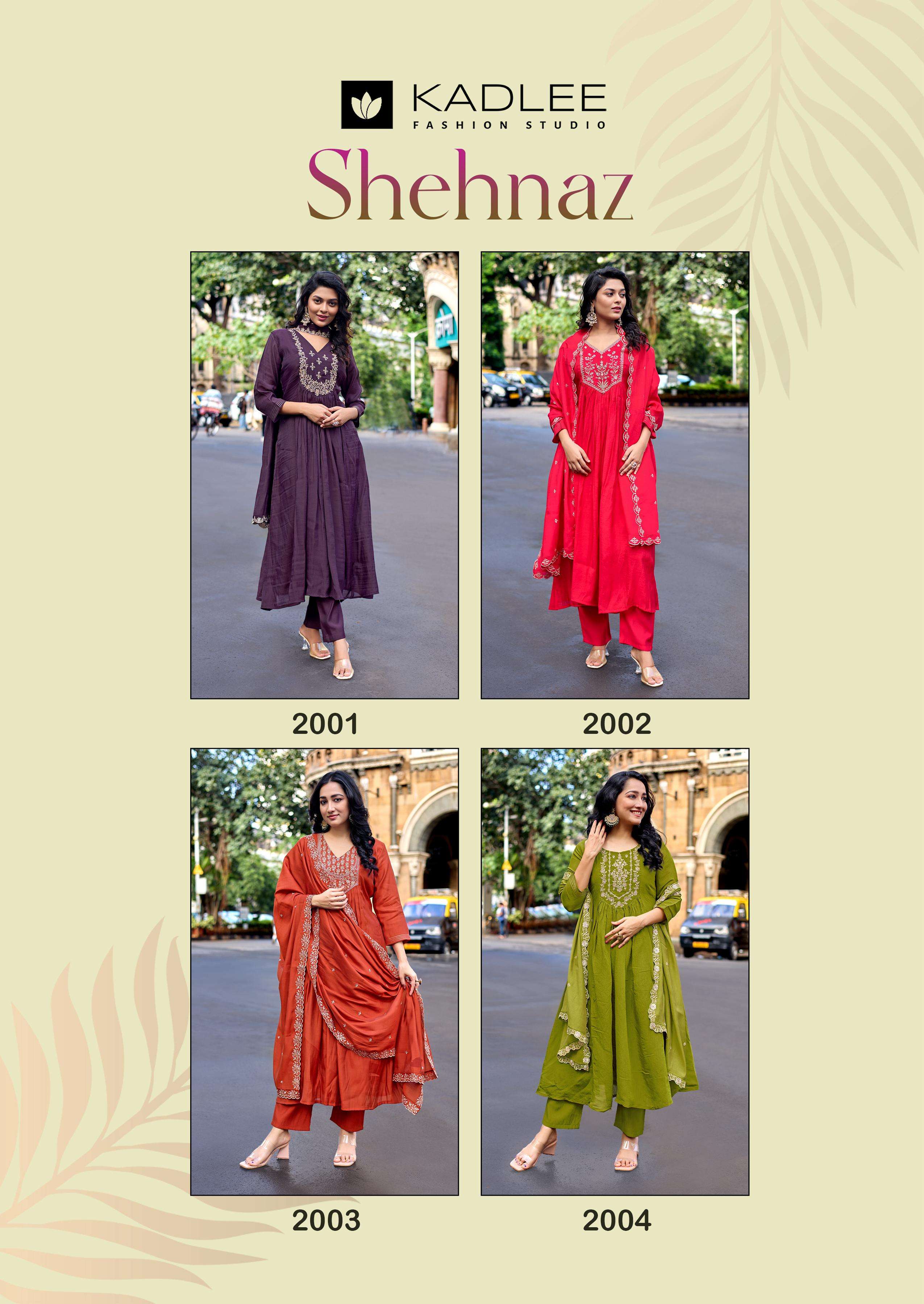 KADLEE FASHION SHEHNAZ SILK FANCY EMBROIDERY WORKS LADIES 3PCS SET COLLECTION