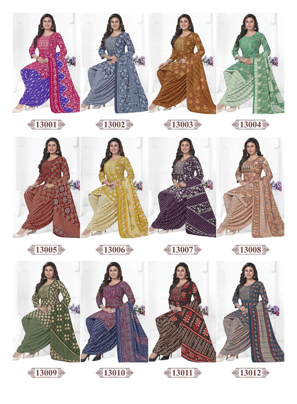 KANIKA SPECIAL EMBROIDERY VOL 13 COTTON PRINTED PATIYALA SUIT