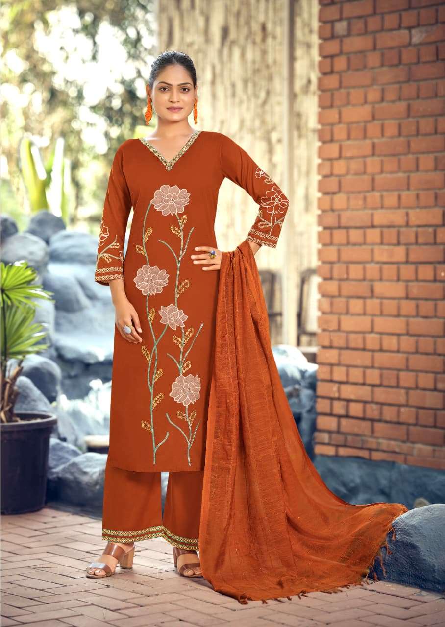 KARISSA GOPIKA COTTON FANCY EMBROIDERY WORK LADIES 3PCS SET COLLECTION 