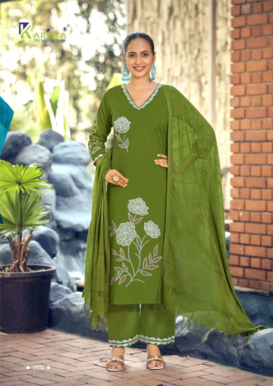 KARISSA GOPIKA COTTON FANCY EMBROIDERY WORK LADIES 3PCS SET COLLECTION 