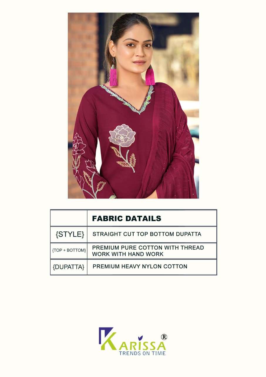 KARISSA GOPIKA COTTON FANCY EMBROIDERY WORK LADIES 3PCS SET COLLECTION 
