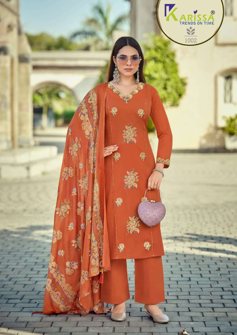 KARISSA SOFIA COTTON FANCY EMBROIDERY WORKS LADIES 3PCS SET COLLECTION 