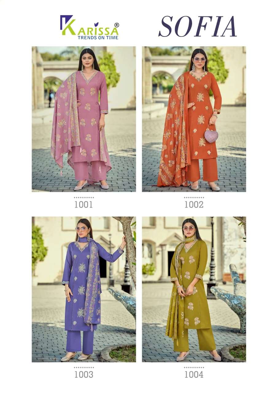 KARISSA SOFIA COTTON FANCY EMBROIDERY WORKS LADIES 3PCS SET COLLECTION 