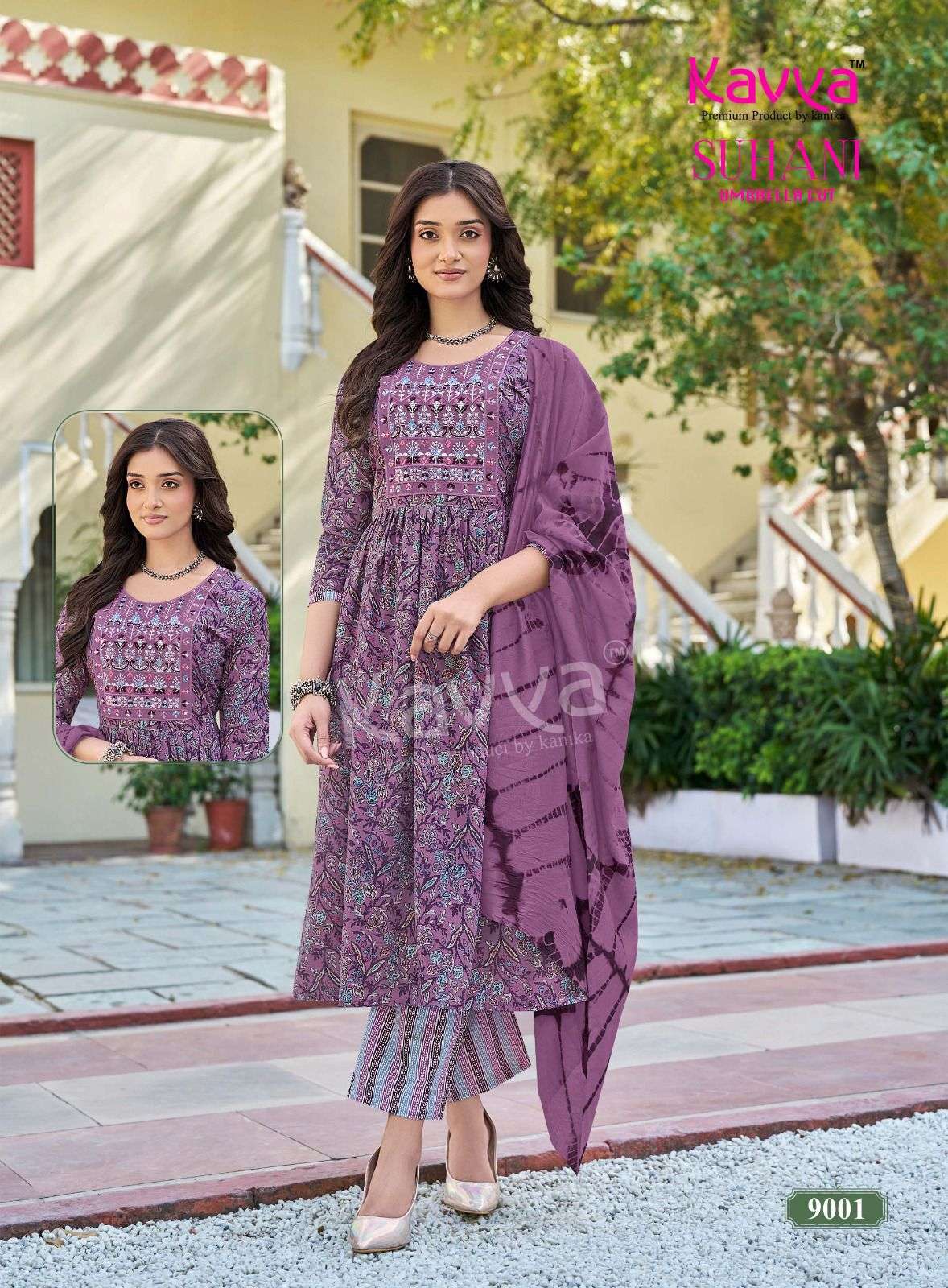 KAVYA SUHANI VOL 9 FANCY UMBRELLA CUT STYLE LADIES 3PCS SET COLLECTION 