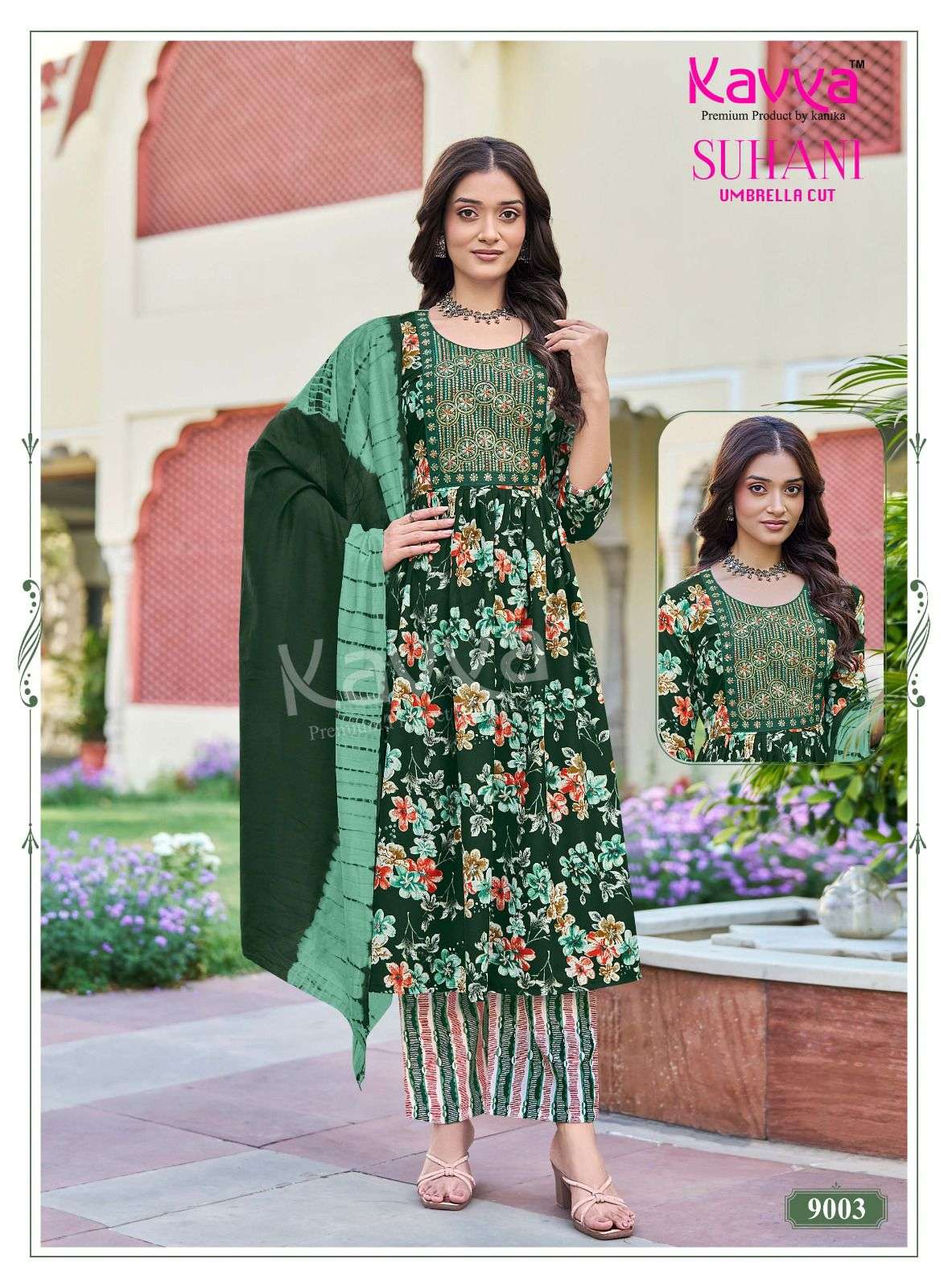 KAVYA SUHANI VOL 9 FANCY UMBRELLA CUT STYLE LADIES 3PCS SET COLLECTION 