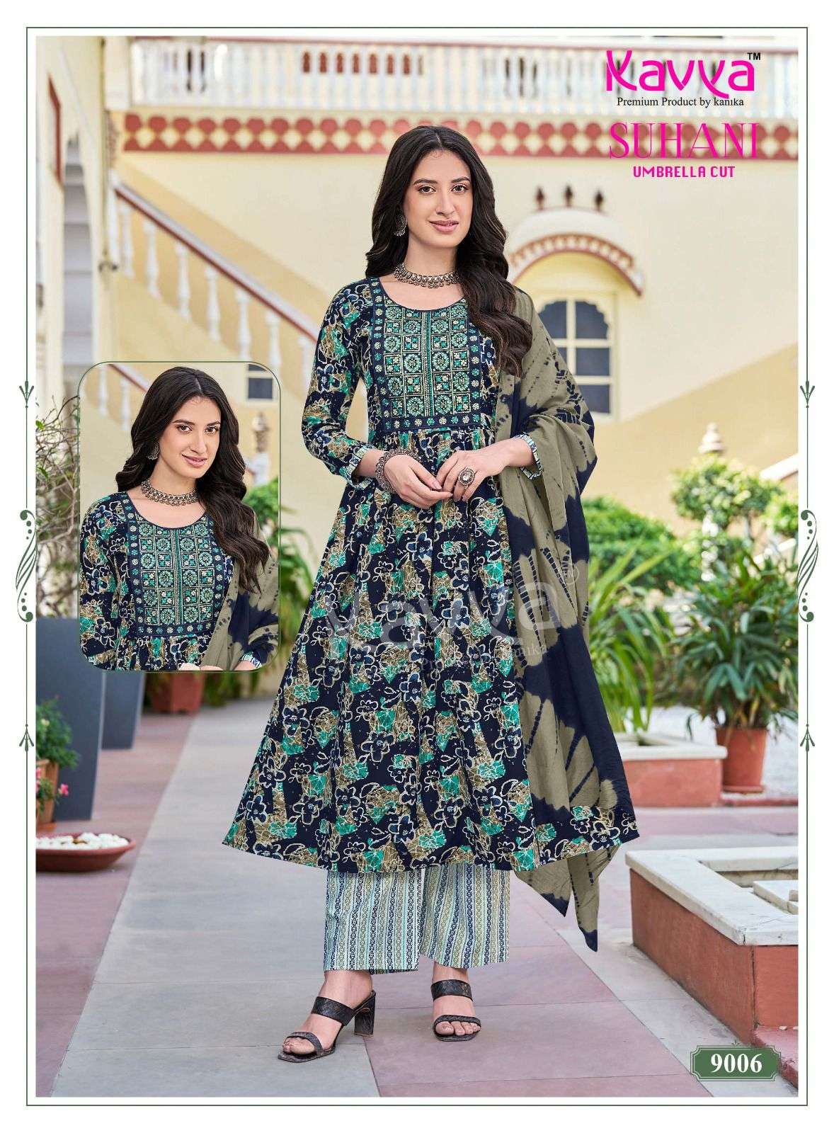 KAVYA SUHANI VOL 9 FANCY UMBRELLA CUT STYLE LADIES 3PCS SET COLLECTION 