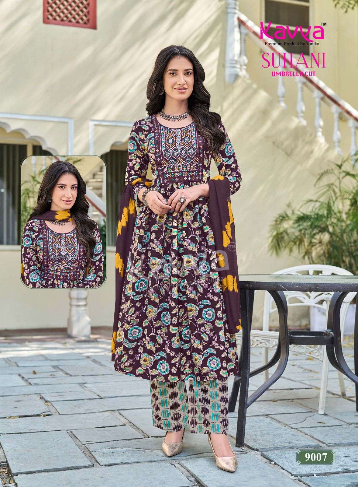 KAVYA SUHANI VOL 9 FANCY UMBRELLA CUT STYLE LADIES 3PCS SET COLLECTION 