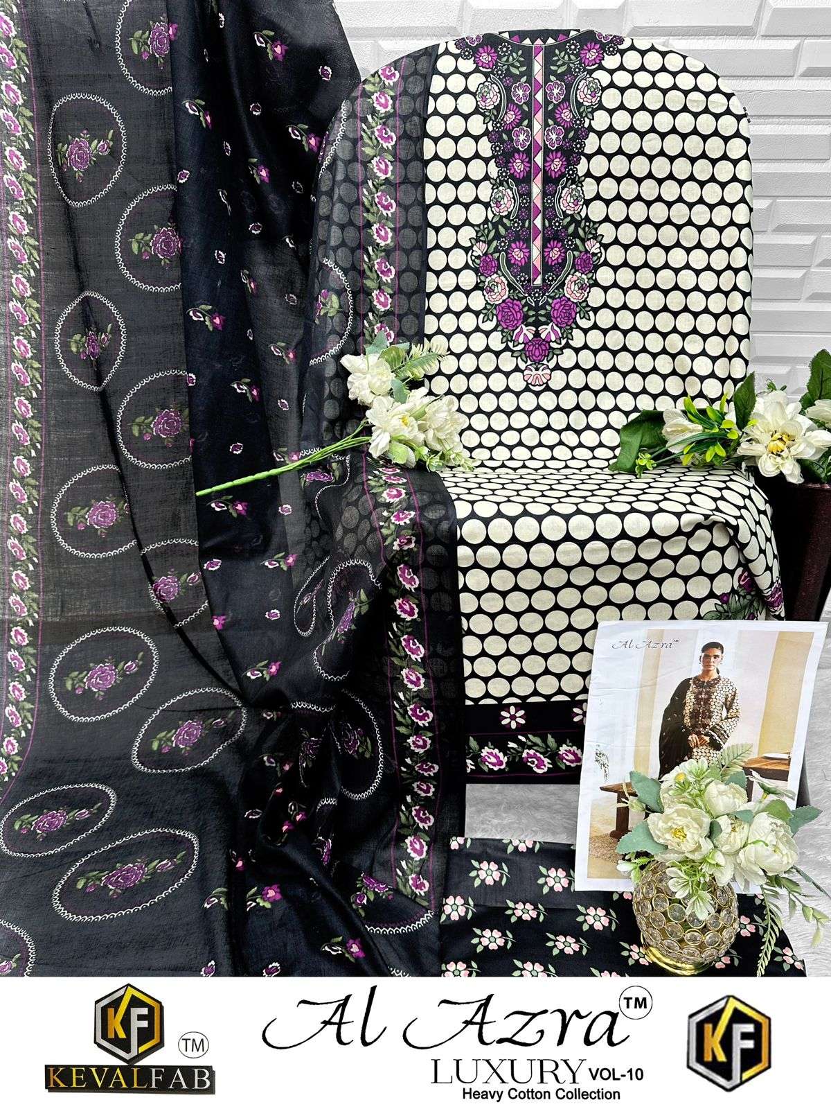 KEVAL FAB AL AZARA VOL 10 COTTON DIGITAL PRINT SALWAR SUIT	