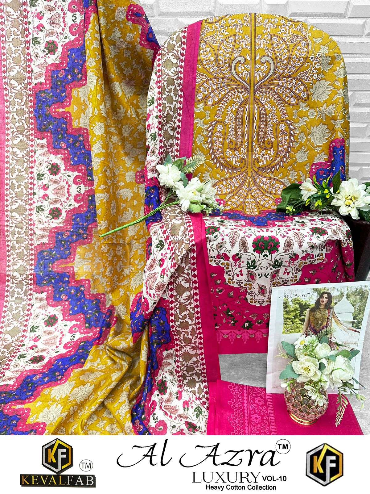 KEVAL FAB AL AZARA VOL 10 COTTON DIGITAL PRINT SALWAR SUIT	